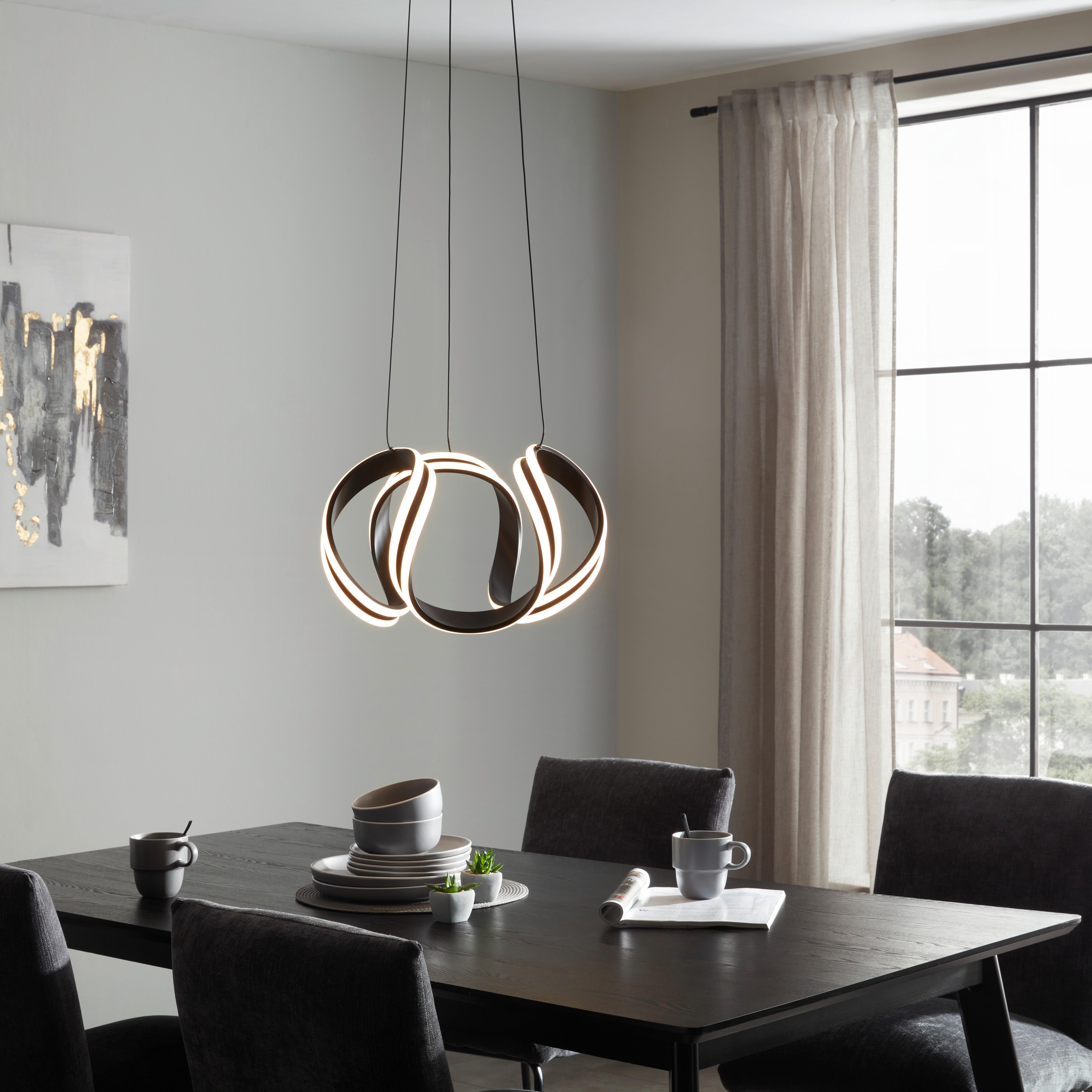 LED-Hängeleuchte Mauritz in Schwarz max. 5 Watt - Schwarz, MODERN, Kunststoff/Metall (45/150cm) - Premium Living