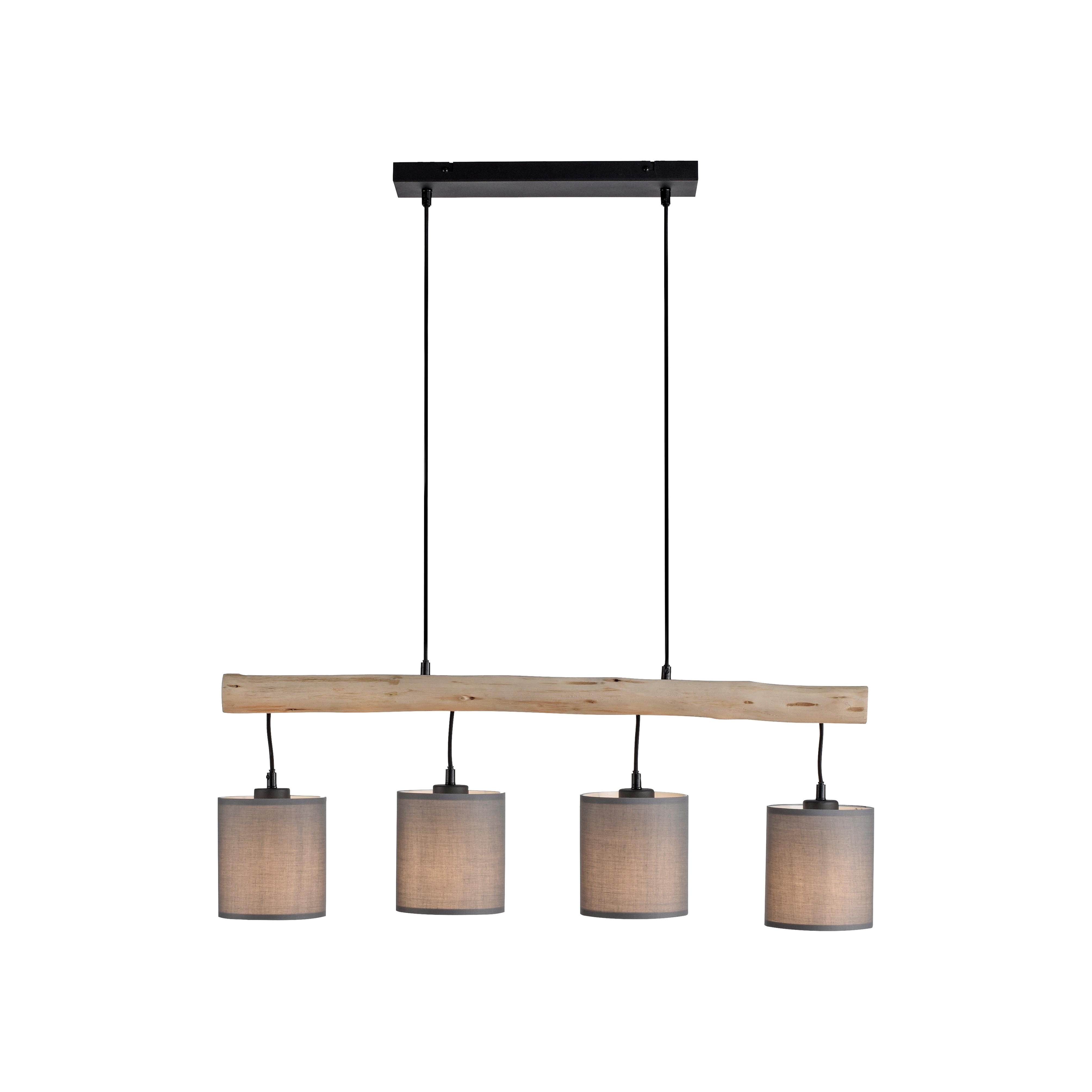 LAMPA ZWIESZANA 15783-29 TRIBU - czarny/taupe, Natur, tworzywo sztuczne/metal (82,5/13,5/60-120cm) - Just Light
