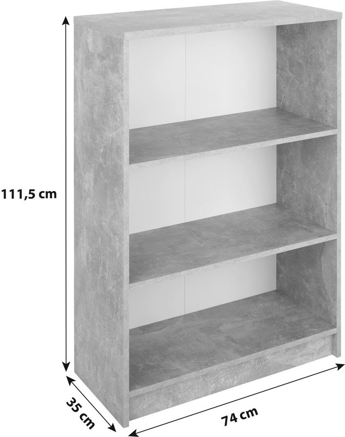 Regal 4-you New Yur02, Siva, Bela - siva/črna, Moderno, leseni material (74/111,5/34,6cm) - Mömax