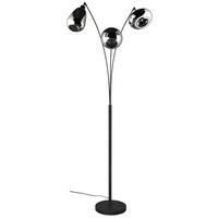 Stehleuchte Lumina Schwarz/Chrom max. 40 Watt - Chromfarben/Schwarz, KONVENTIONELL, Glas/Metall (200/30/71cm) - Trio Leuchten