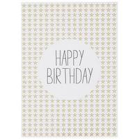 POSTKARTE Happy Birthday - Goldfarben/Schwarz, MODERN, Papier (10,5/14,8cm)