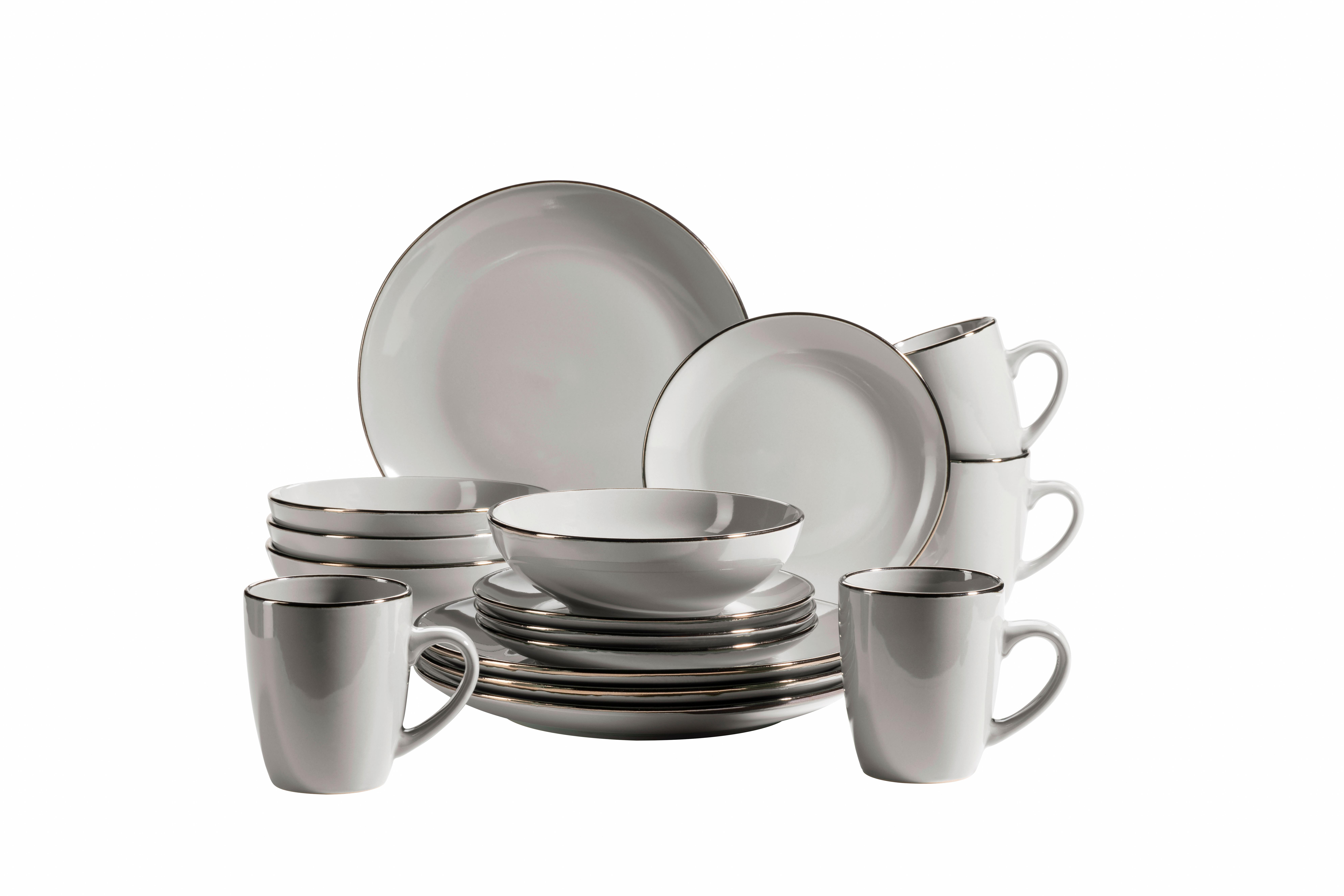 Kombiservice 931627 Postsicher Grau - Grau, Basics, Keramik (34/31,5/32cm) - Mäser