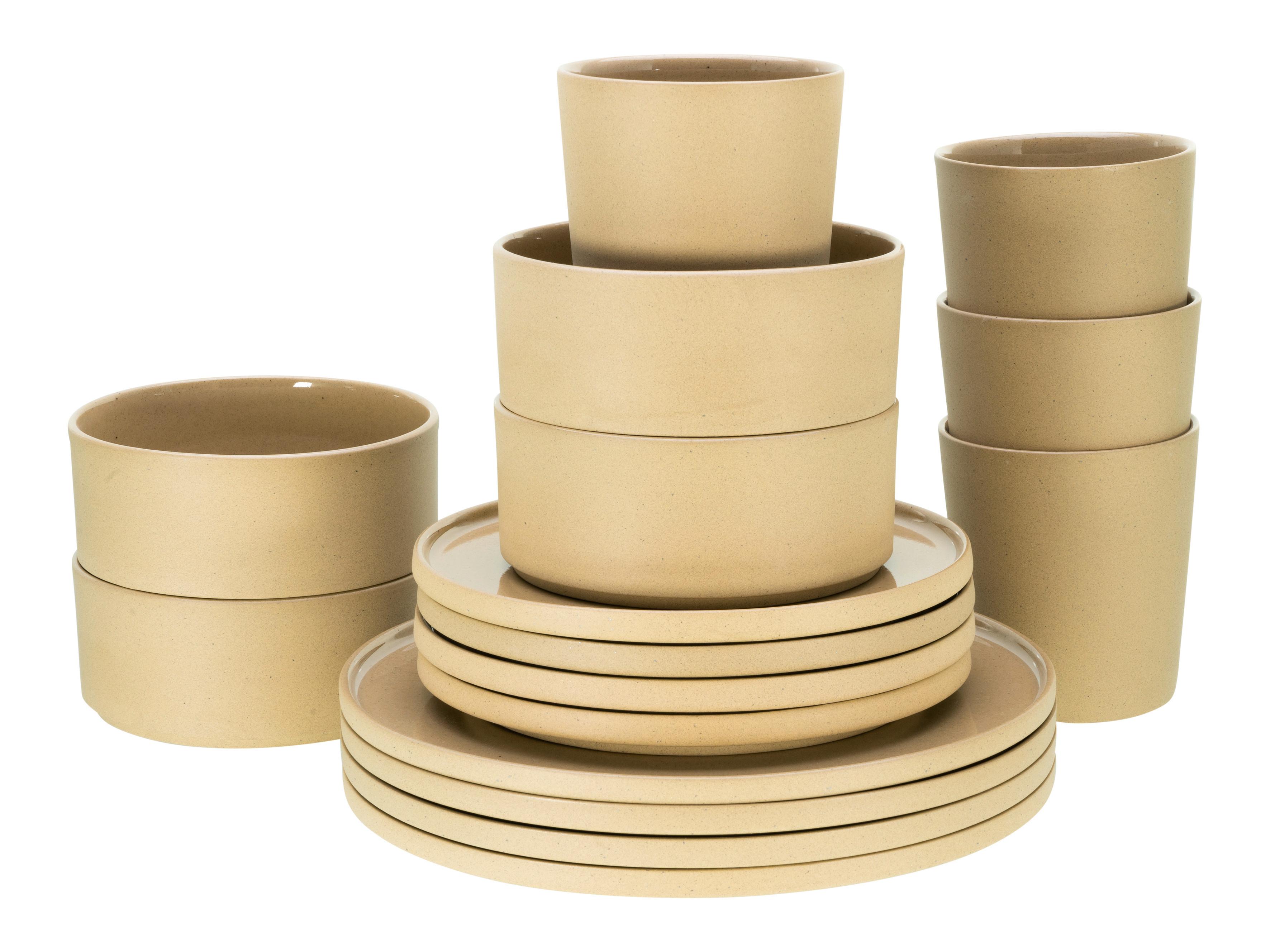 Kombinirani Servis Futuro Sand, 16-Delni - peščene barve, Trend, keramika - Creatable