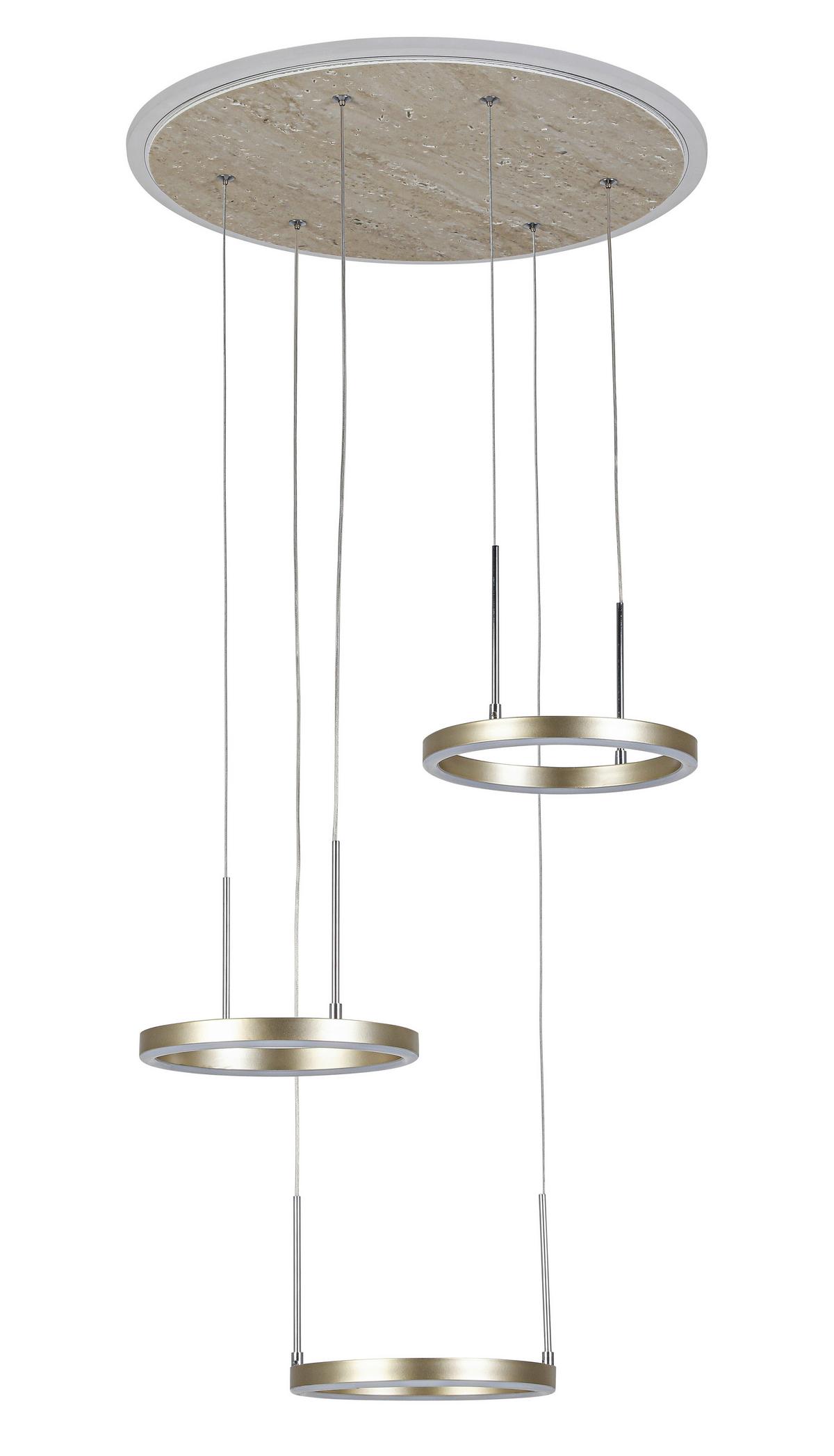 Led Függőlámpa Stoni - Pezsgő, Modern, műanyag/fém (42/42/150cm) - Mömax