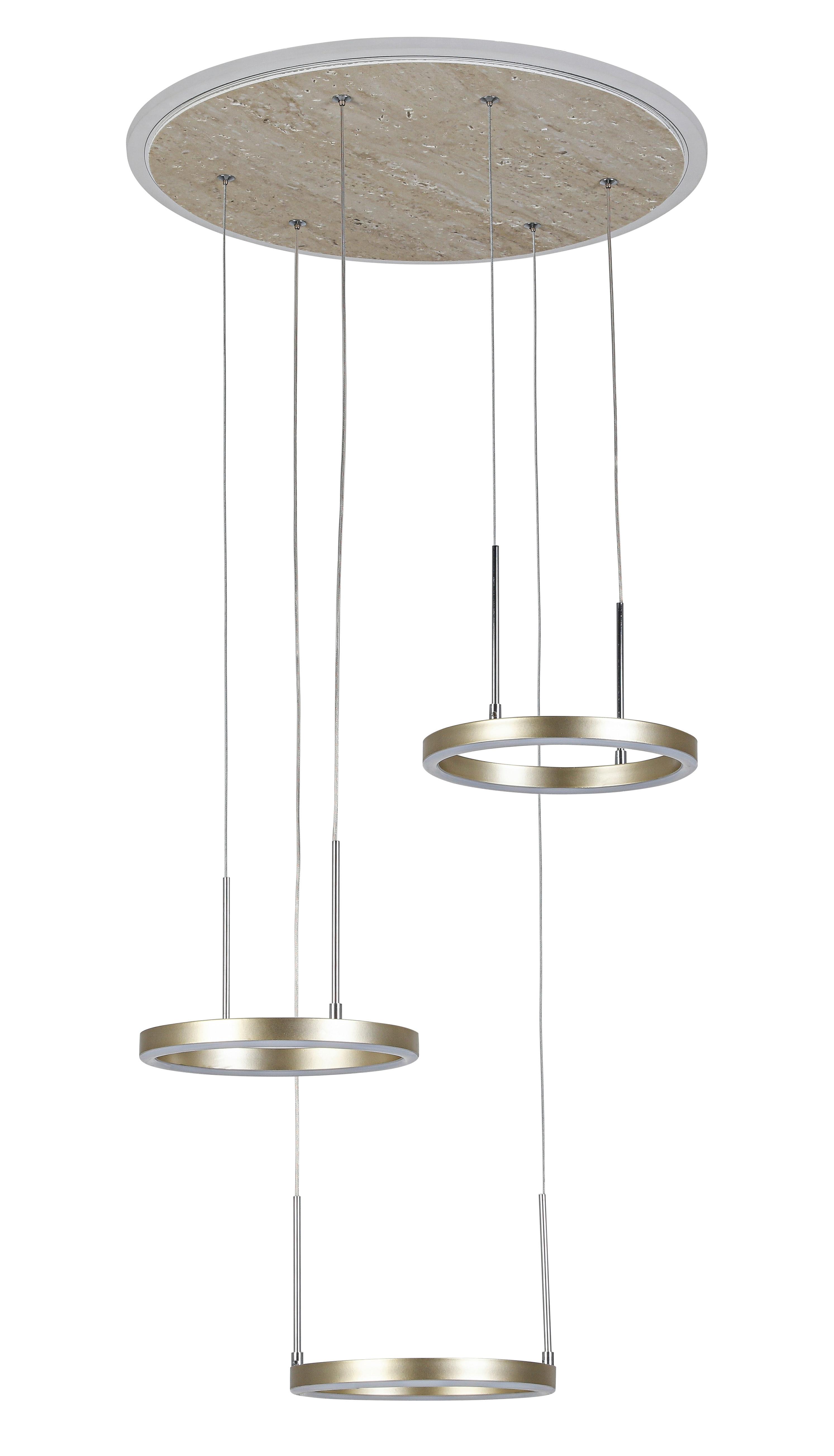 LED-HÄNGLAMPA STONI - champagne, Modern, metall/plast (42/42/150cm) - Mömax