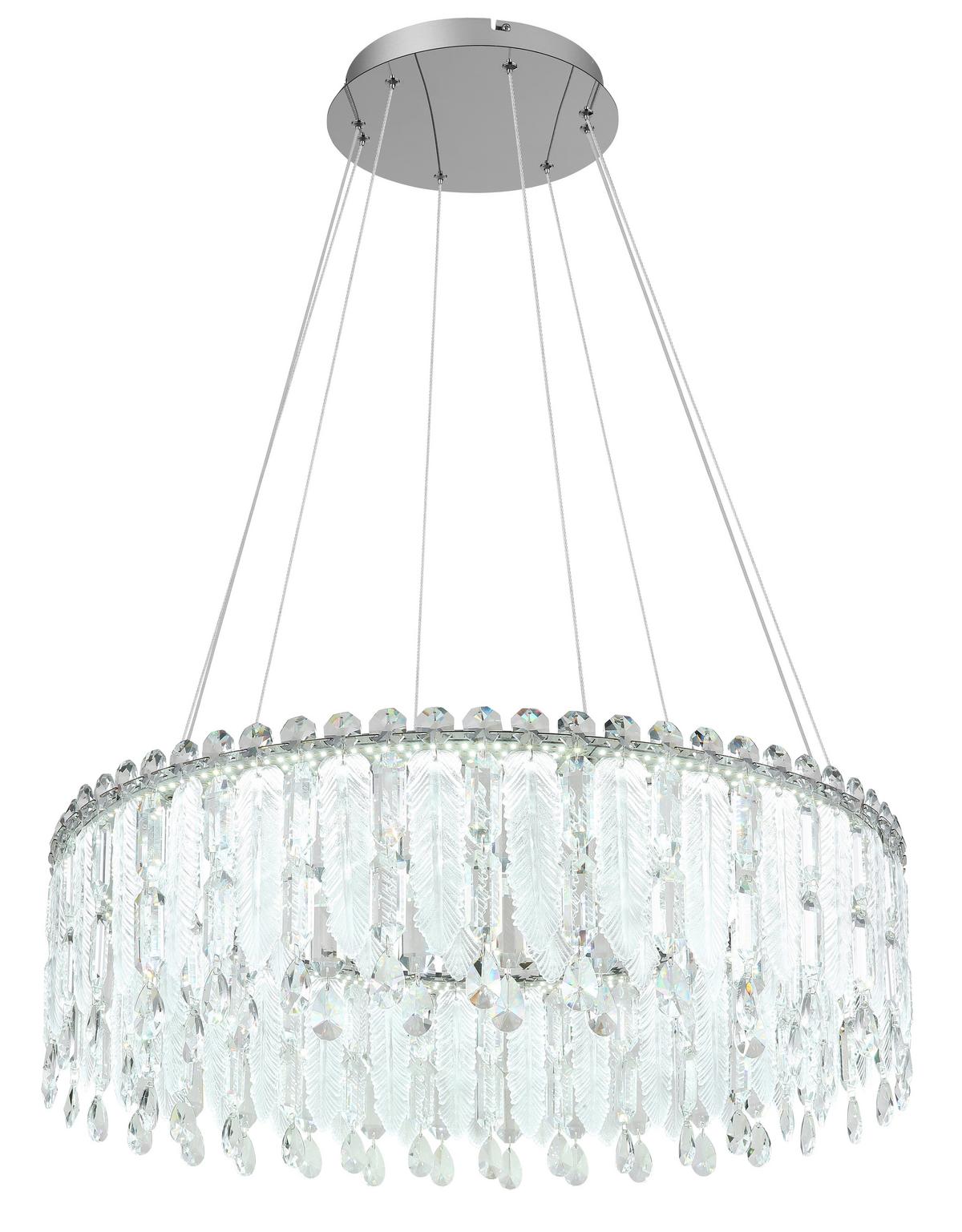 LED-HÄNGELEUCHTE 67176-78 KLUNKA - Klar/Chromfarben, Lifestyle, Glas/Kunststoff (79,5/120cm) - Globo