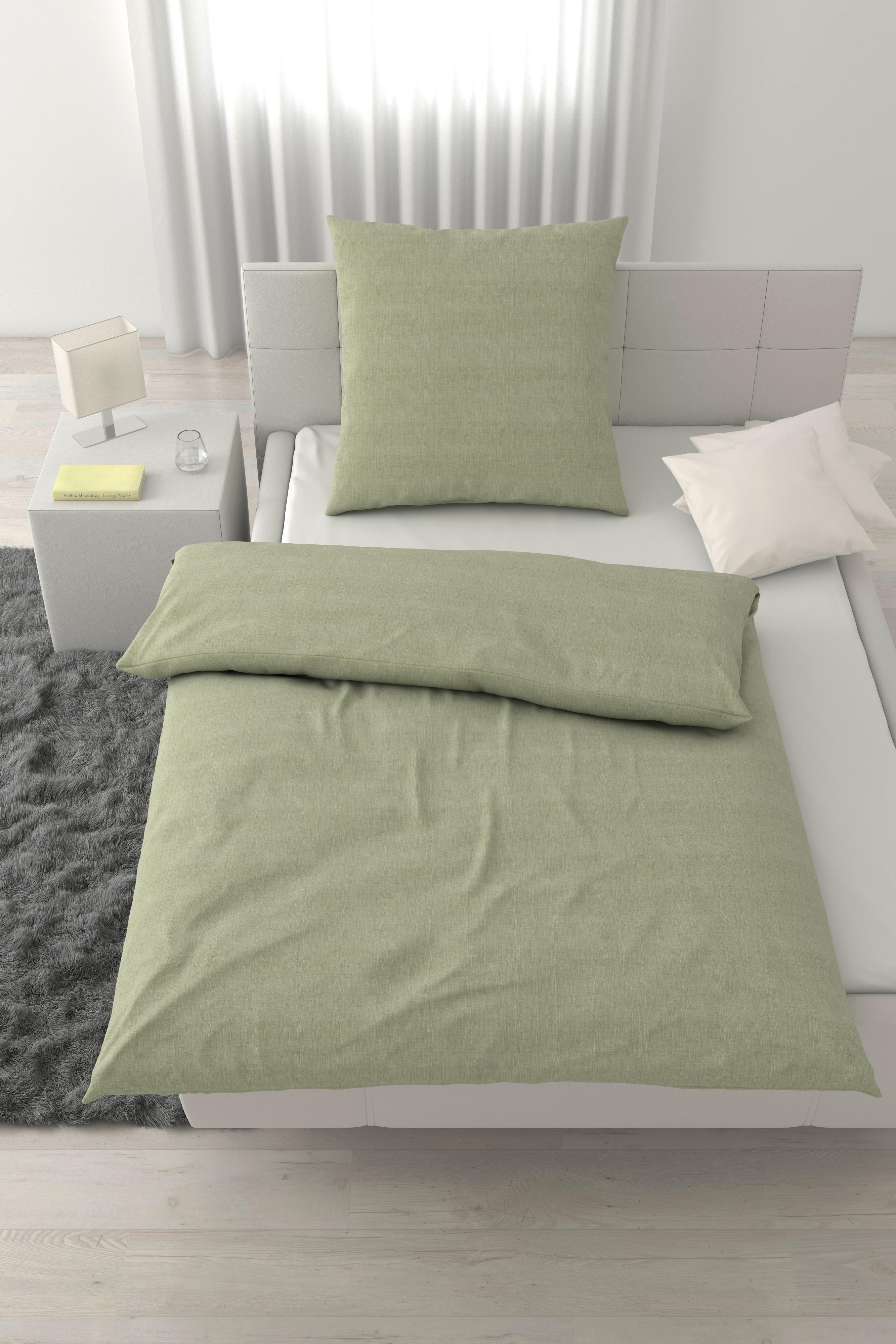 Bettwäsche Ty Salbeigrün ca. 135x200cm - Salbeigrün, Textil (200/135cm) - Mömax