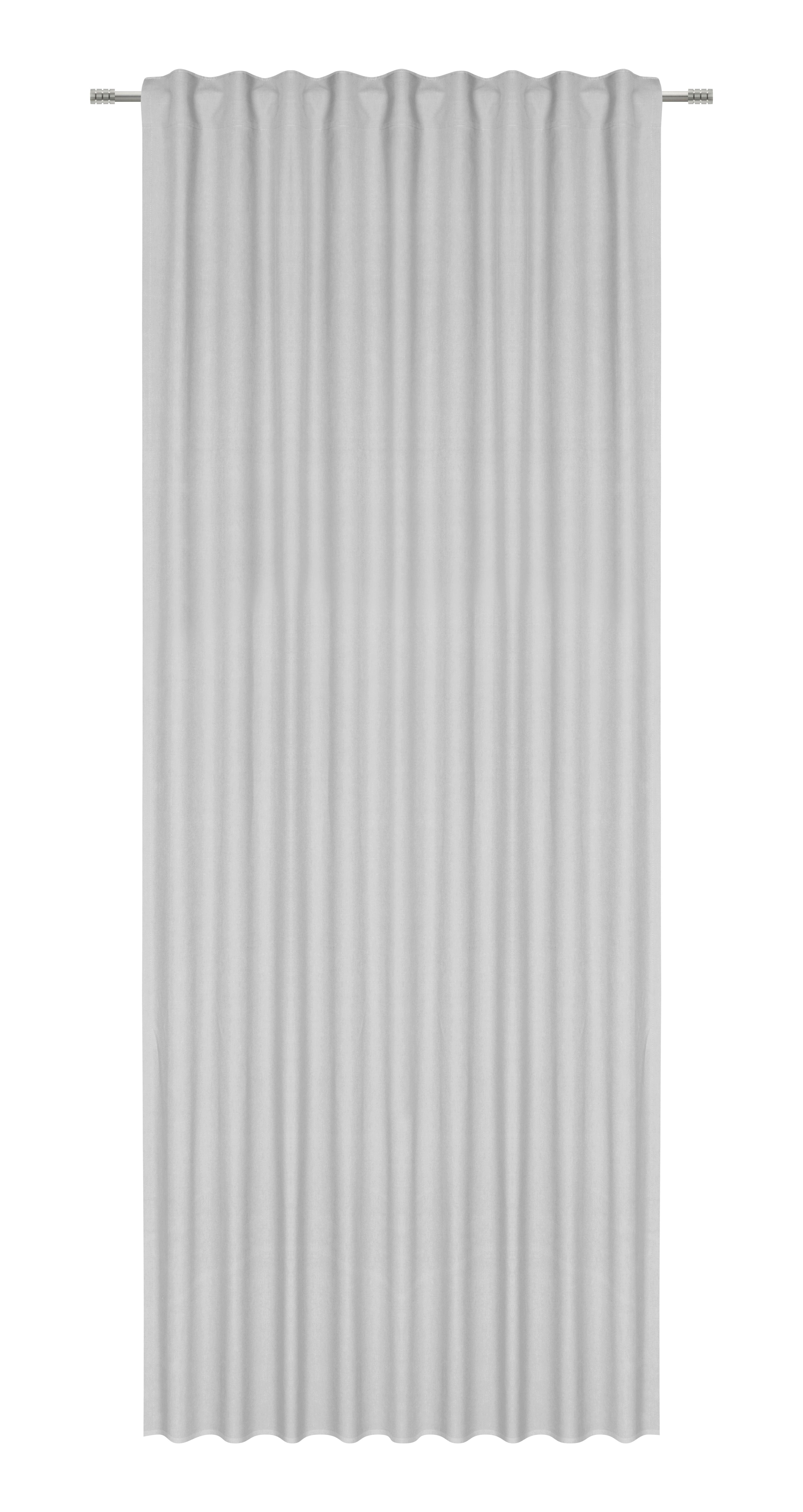 ZASŁONA GOTOWA MERLE - kolor srebrny/szary, Basics, tkanina (140/255cm) - Bio:Vio