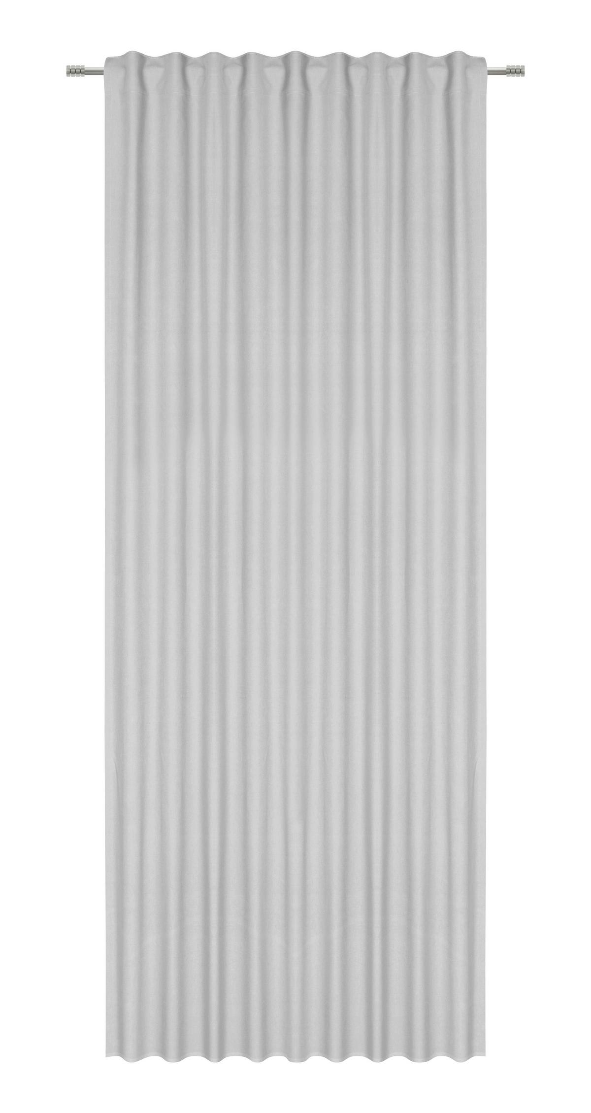 ZASŁONA GOTOWA MERLE - kolor srebrny/szary, Basics, tkanina (140/255cm) - Bio:Vio