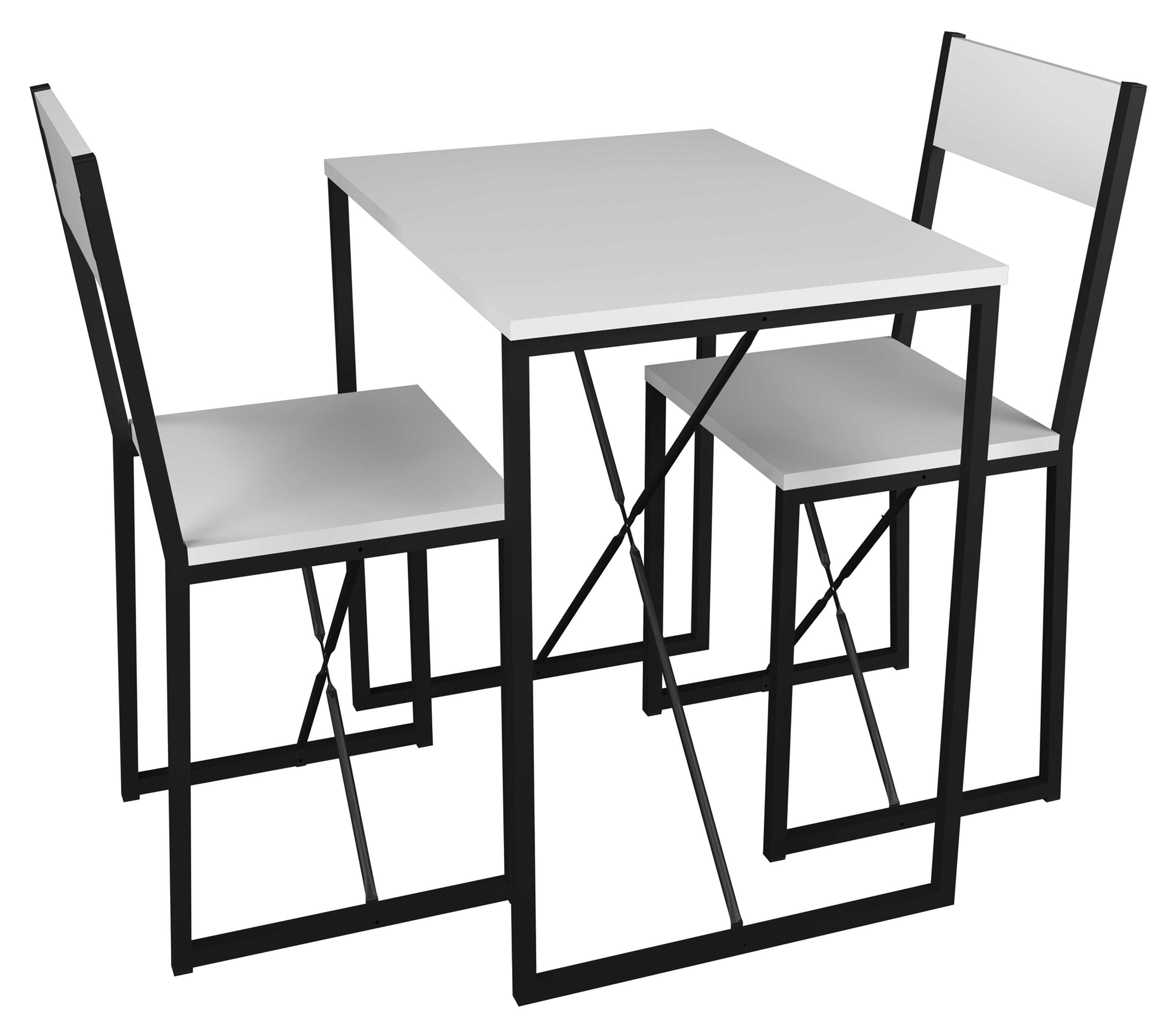 ESSTISCH INSASI M - Weiss/Schwarz, Design, Holzwerkstoff/Metall (72,8/52,7/84,7cm) - MID.YOU