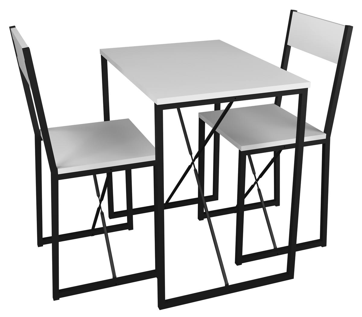 ESSTISCH INSASI M - Weiss/Schwarz, Design, Holzwerkstoff/Metall (72,8/52,7/84,7cm) - MID.YOU