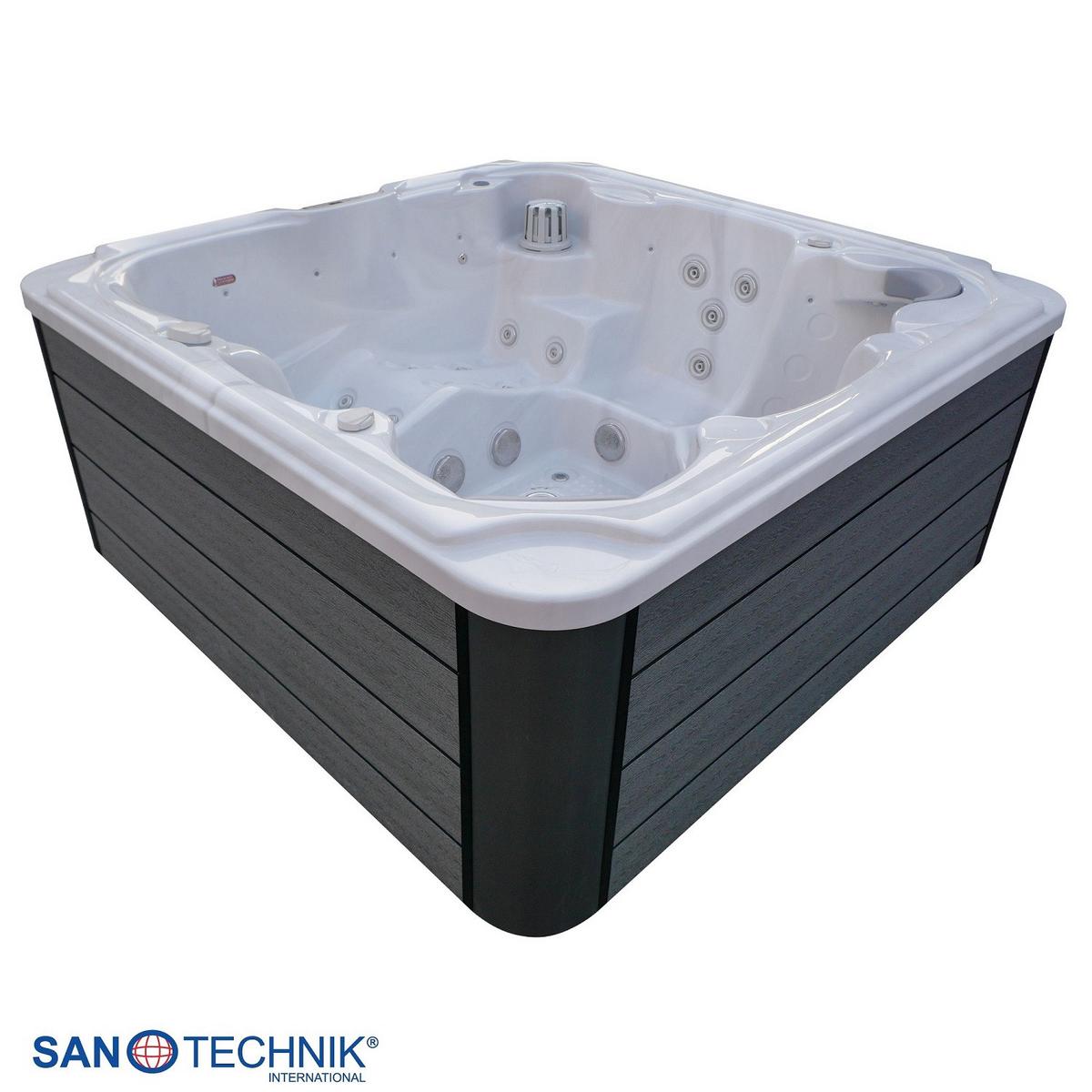 Whirlpool Outdoor Set Schwarz/Weiß ca. 210x95x210cm - Weiß/Grau, Basics, Kunststoff (210/95/210cm)