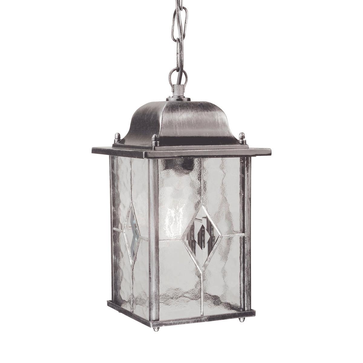 Kültéri Függőlámpa Wx9 - fekete/ezüstszínű, Basics, üveg/fém (34/15,9/15,9cm) - Elstead Lighting