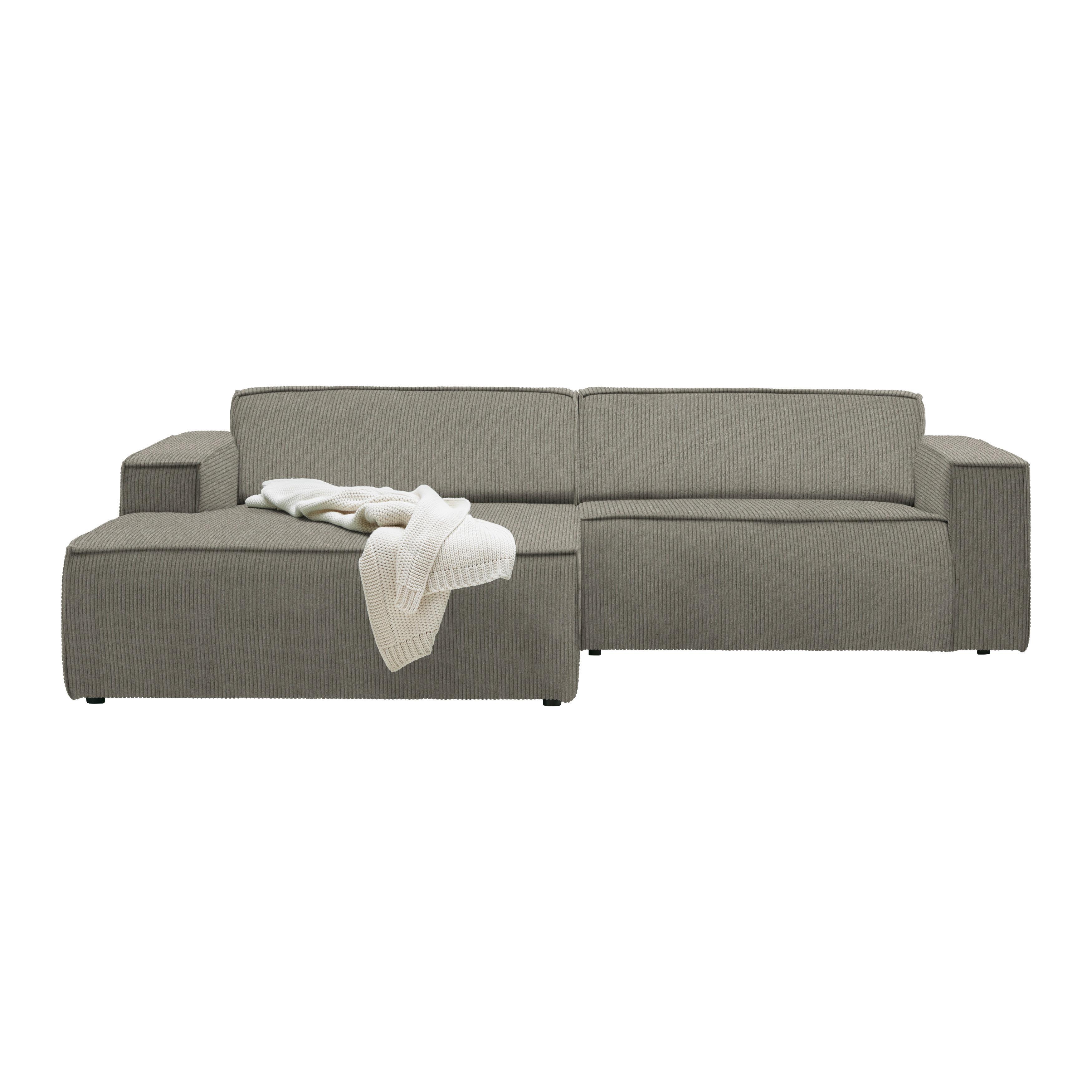 Wohnlandschaft Loft Graubraun - Graubraun/Schwarz, MODERN, Kunststoff/Textil (172/75/265cm) - Mömax