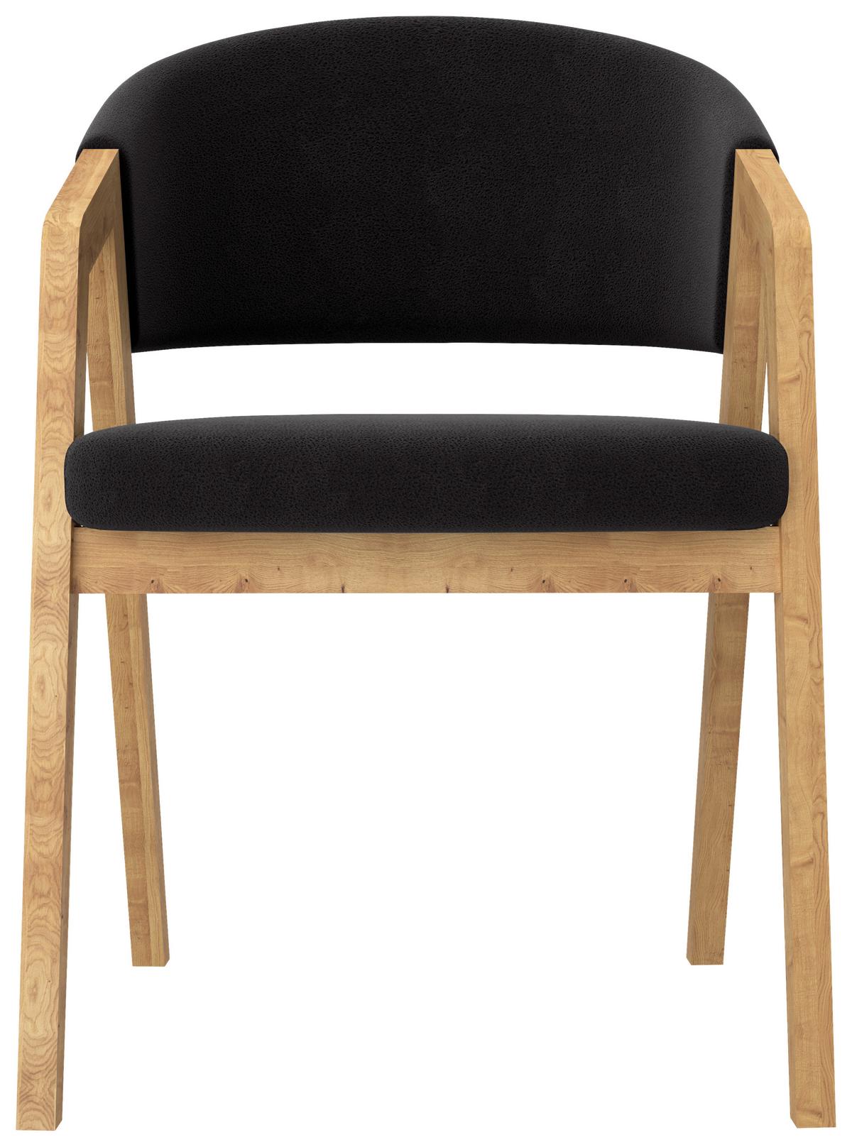 KRZESŁO Z PODŁOKIETNIKAMI MOLINO - antracytowy, Konventionell, tkanina/drewno (59/96/60cm) - Carryhome