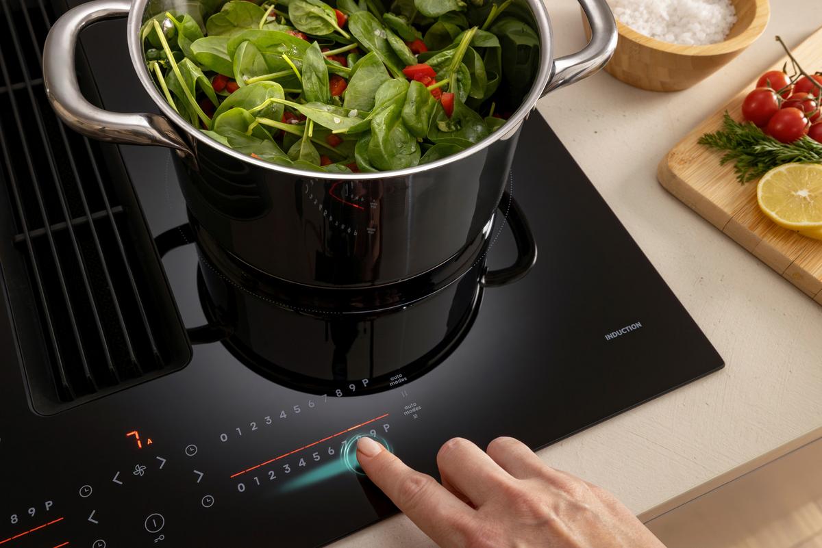 Kochfeld-Dunstabzug-Kombi GEH8432BSCWF - Schwarz, MODERN, Glas/Metall (83/23,3/52cm) - Gorenje