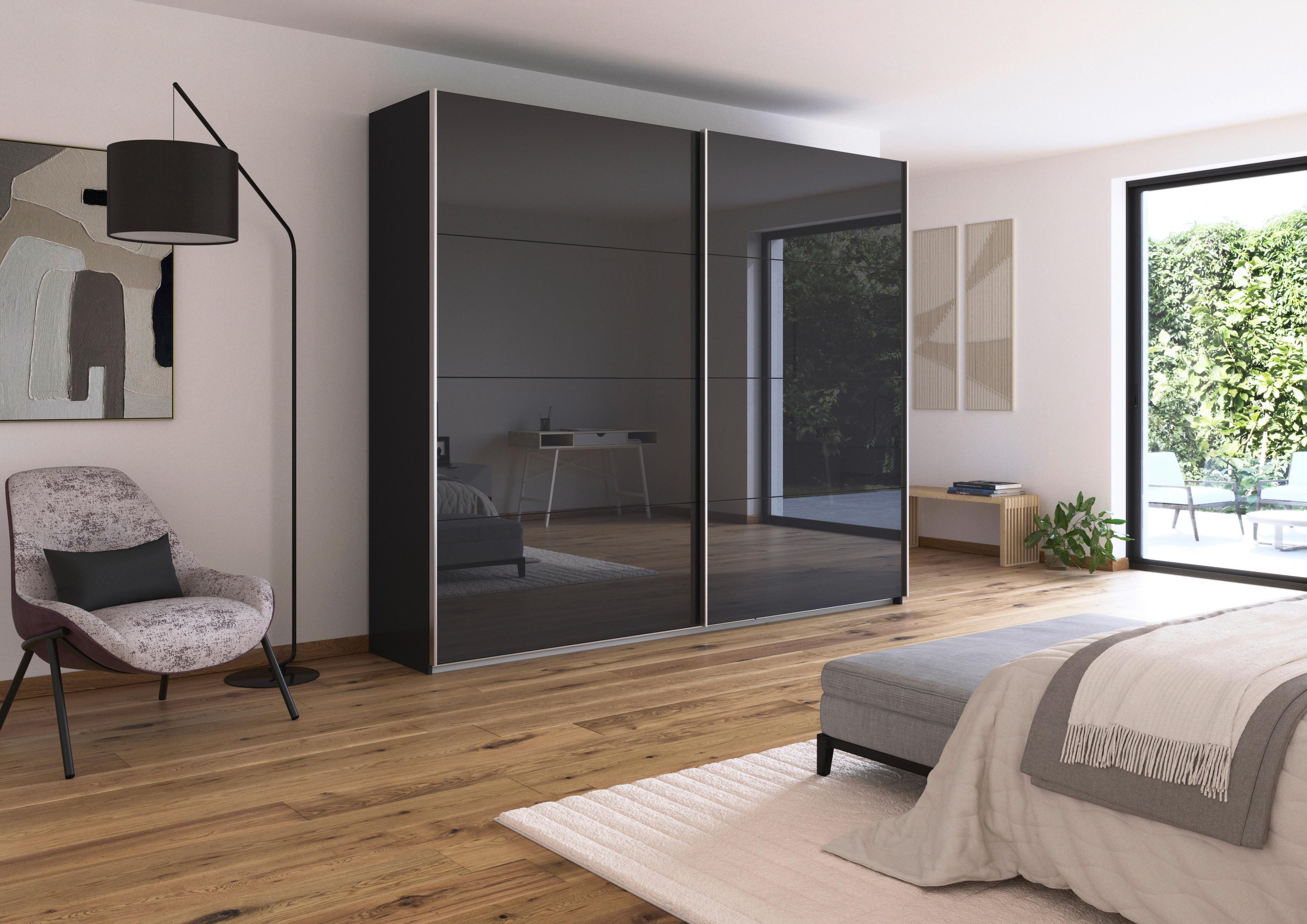 DULAP USI CULISANTE FELDKIRCH - antracit/antracit lucios intens, Modern, sticlă/material pe bază de lemn (271/229/62cm)