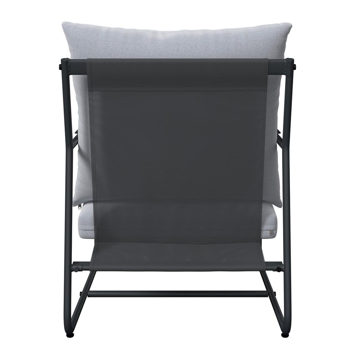 Gartenset Koni Hellgrau/Dunkelgrau, 5-teilig - Dunkelgrau/Hellgrau, Basics, Textil/Metall