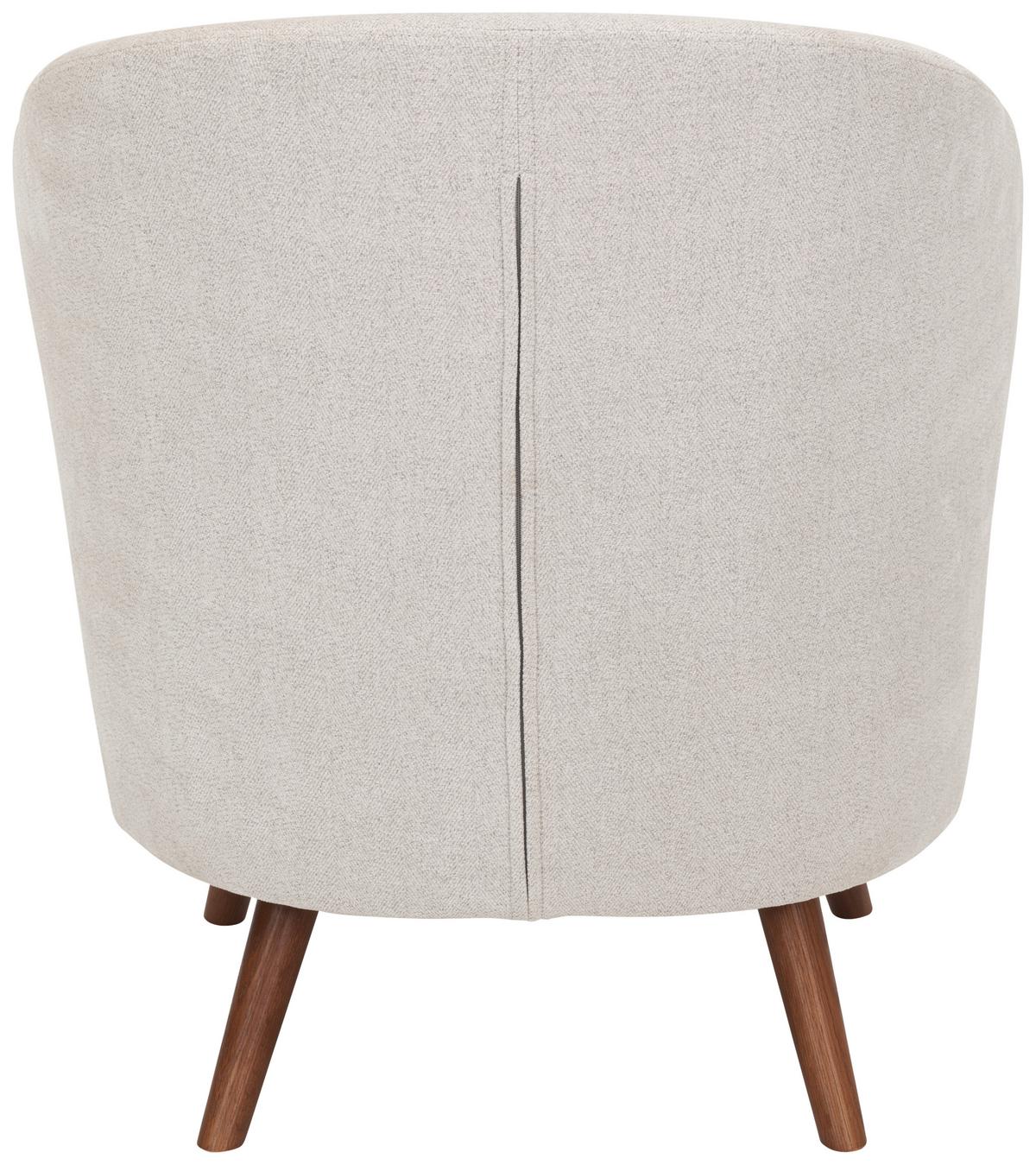 FOTEL KELIDA - kremowy/kolor orzecha włoskiego, Design, tkanina/drewno (66/78/69cm) - MID.YOU