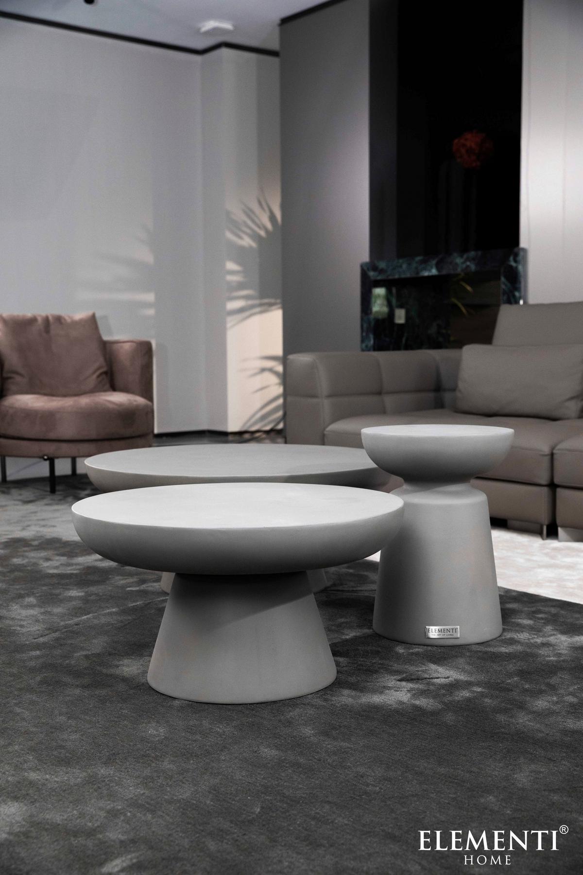 Loungetisch Kylix Faserbeton Grau - Grau, MODERN, Stein (86/86/35,6cm) - Gardenson
