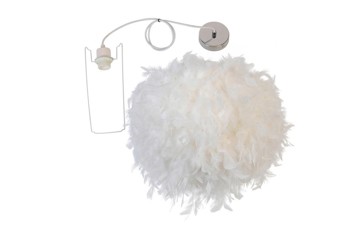 LAMPA WISZĄCA DREAMY - biały, Trend, tworzywo sztuczne/futro (45/145cm) - Novel
