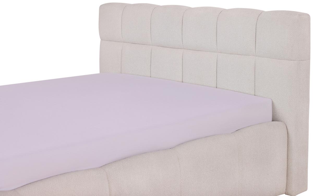 Oblazinjena Postelja Ascona, Krem, 140x200 - črna/krem barve, Konvencionalno, umetna masa/tekstil (140/200cm) - Modern Living