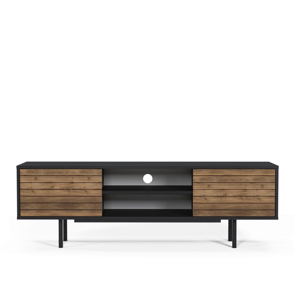 Lowboard Apollo Schwarz /Walnussfarben ca. 160x50 cm - Walnussfarben/Schwarz, Design, Holzwerkstoff (160/50,5/35cm) - Livetastic