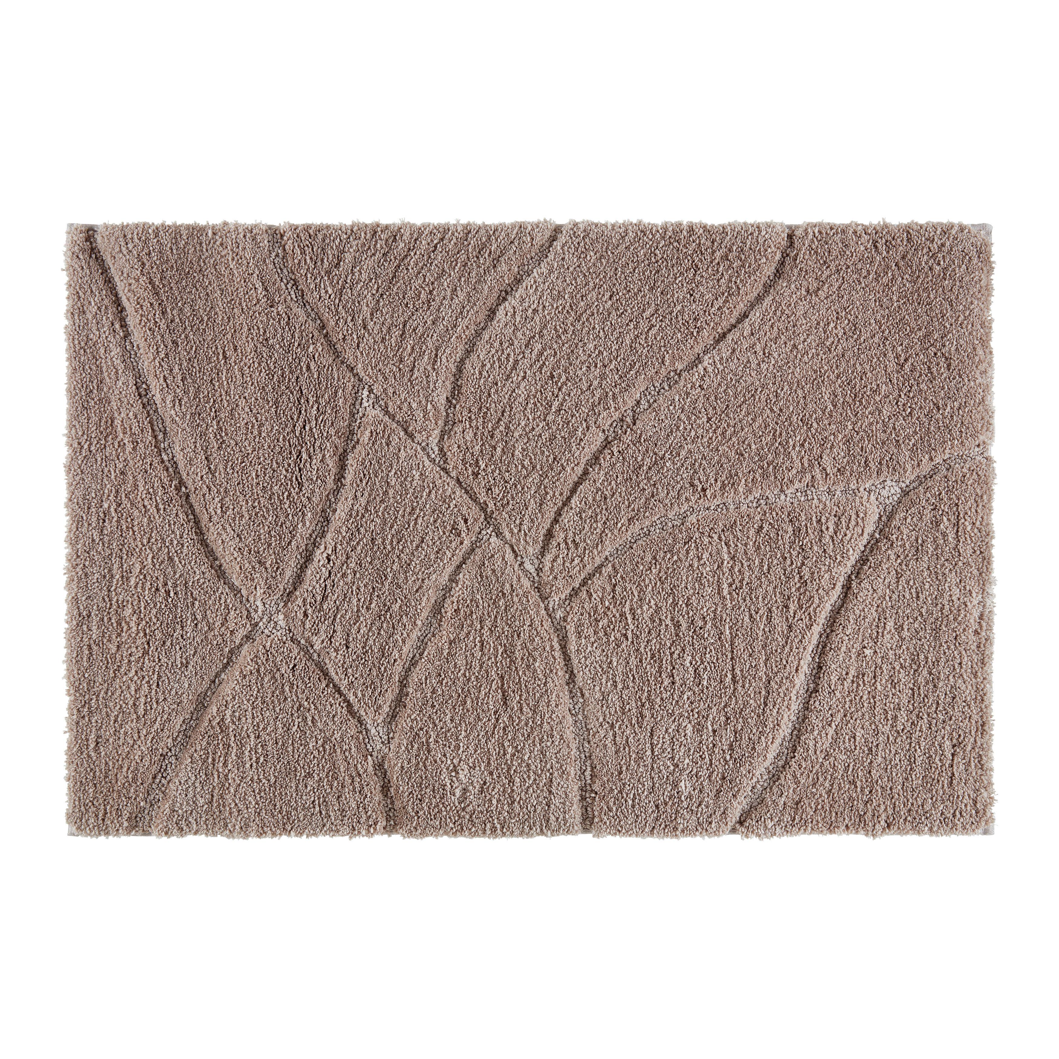 Badematte Leave Taupe ca. 60x90cm - Taupe, MODERN, Textil (60/90cm) - Modern Living