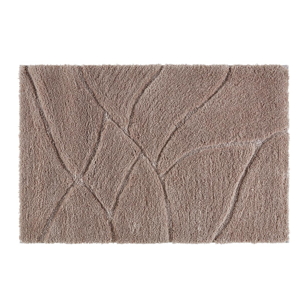 Badematte Leave Taupe ca. 60x90cm - Taupe, Modern, Textil (60/90cm) - Modern Living