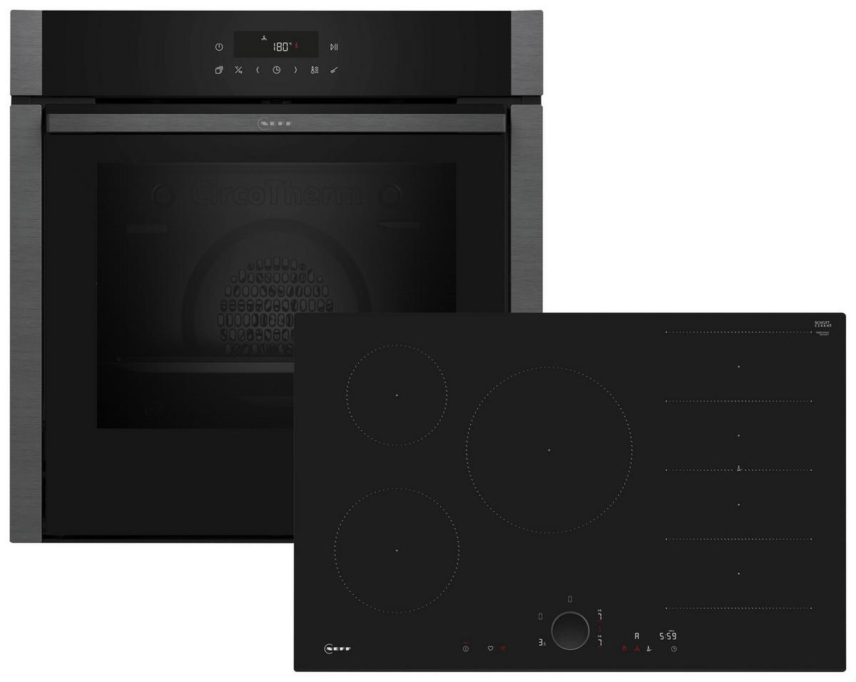 Backofenset 3MIOSH80IT Graphitfarben - Graphitfarben, MODERN, Glas/Metall (59,4/59,5/54,8cm) - Neff