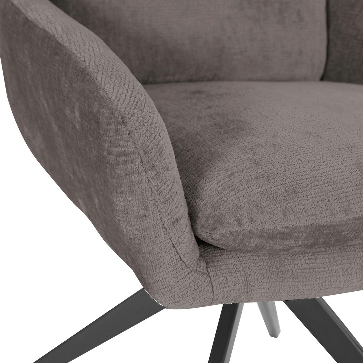 KRZESŁO Z PODŁOKIETNIKAMI OLMO - czarny/taupe, Design, metal/tkanina (60/89/69cm) - Landscape