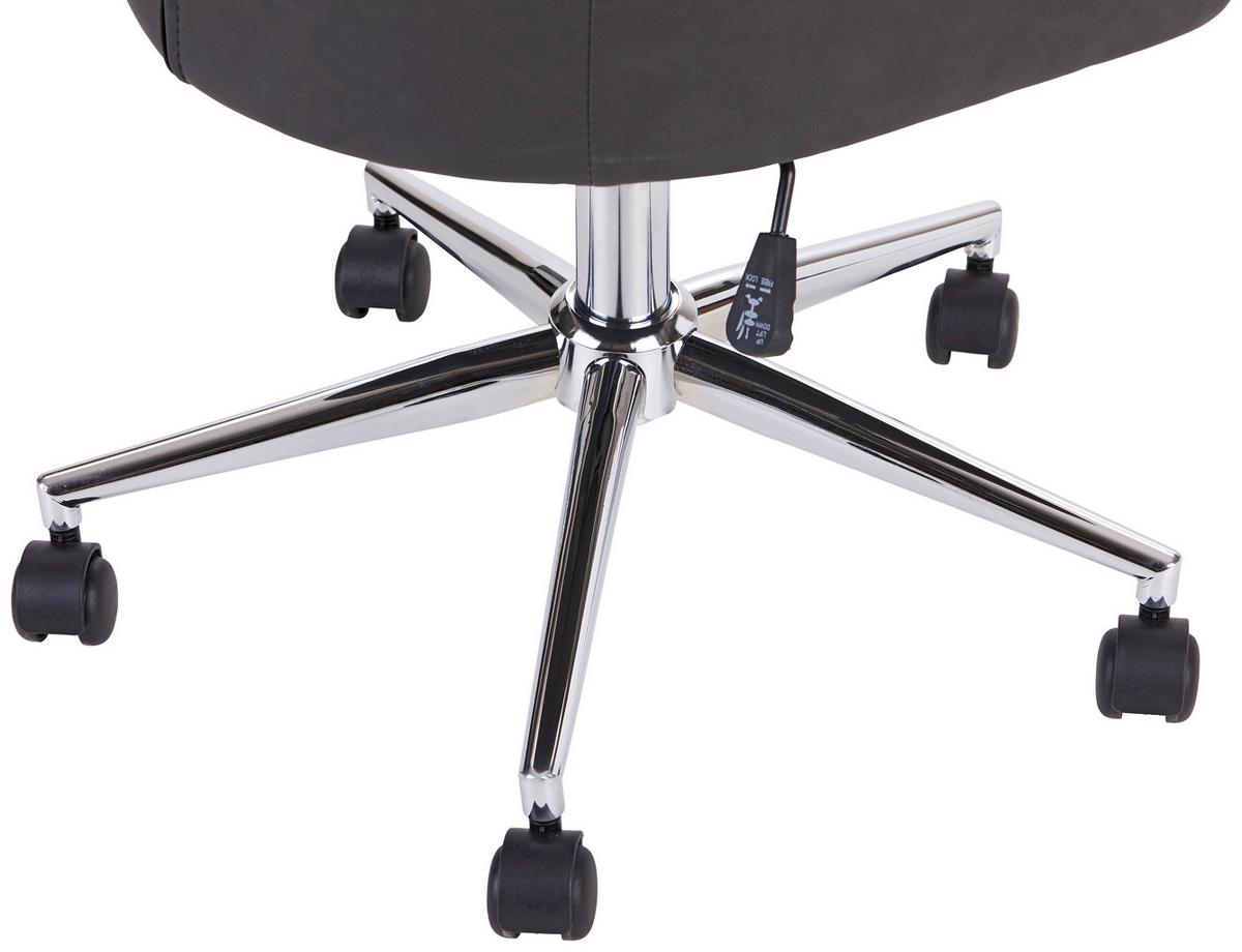 KRZESŁO OBROTOWE MELBOURNE - antracytowy/brązowy, Modern, tworzywo sztuczne/metal (57,5/84,5-94,5/58,5cm) - MID.YOU