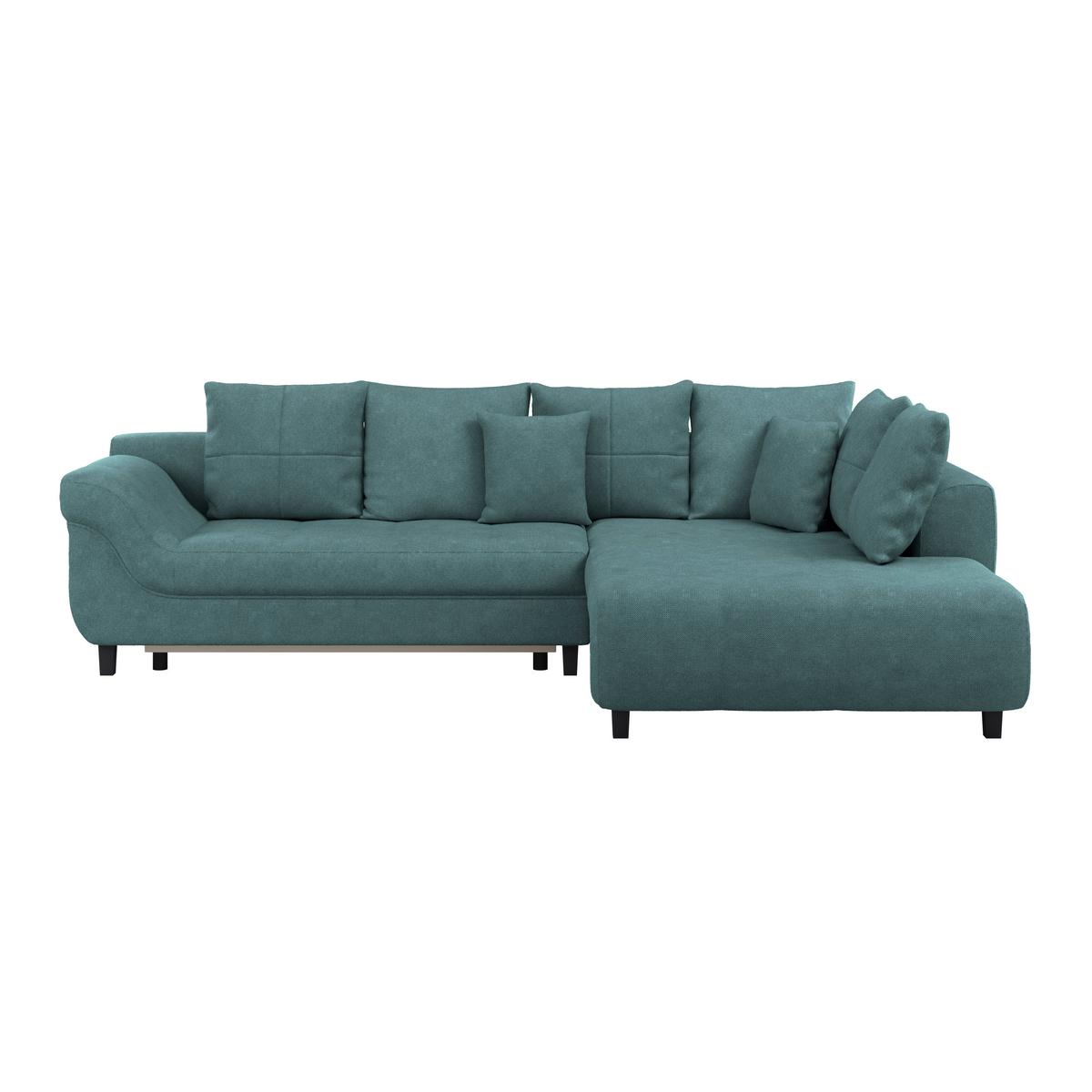 Kutna Garnitura Mendoza - siva/boje petroleja, Design, tekstil/drvo (309/197cm) - Modern Living