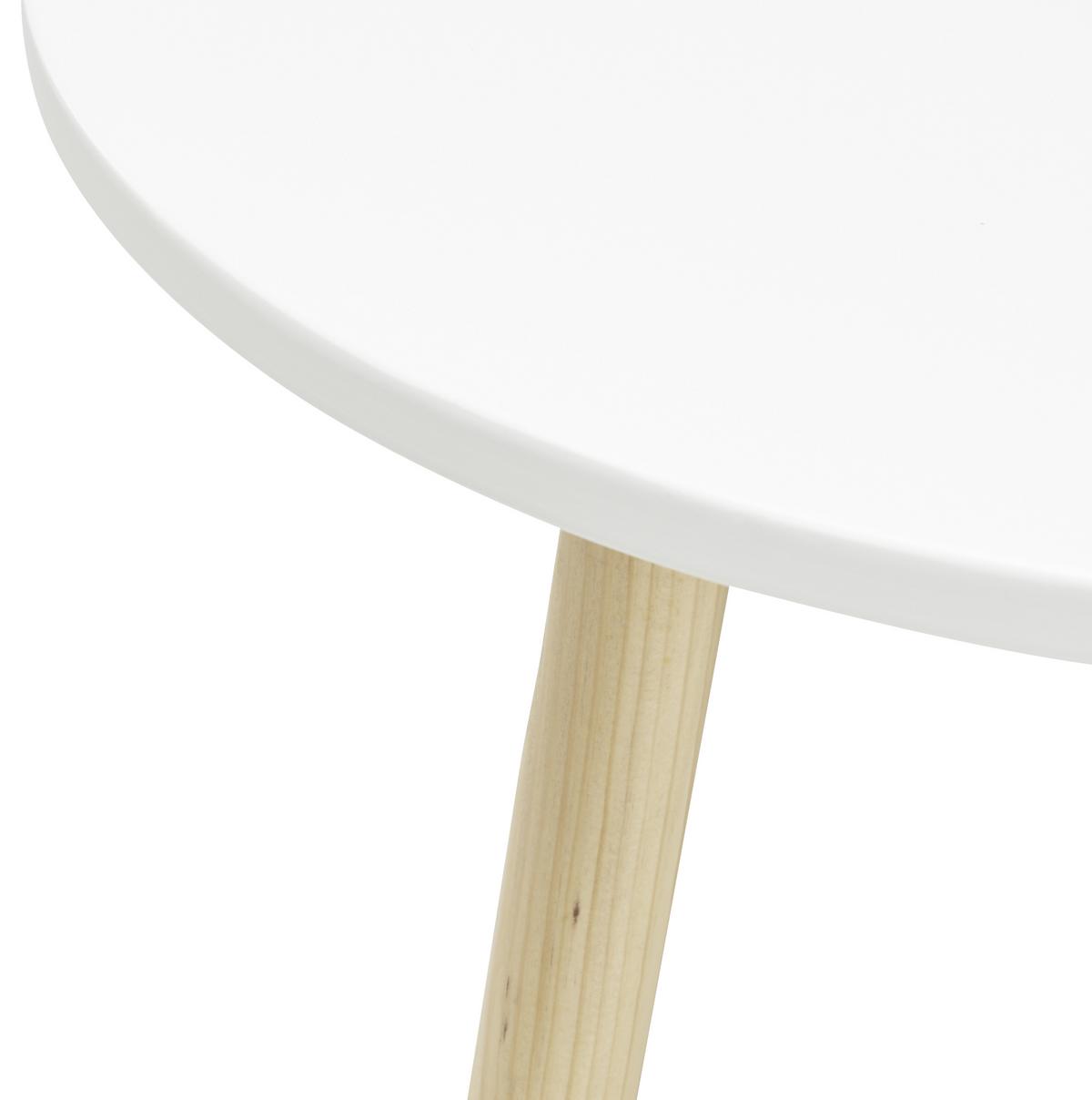 Kindertisch Leni Weiß/ /Pinie Echtholz Ø ca. 55,9 cm - Weiß/Pinienfarben, MODERN, Holz (55,9/55,9/49,5cm) - Bessagi Kids