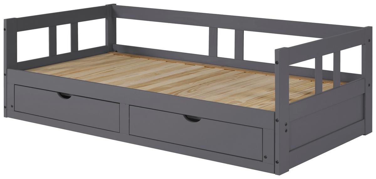 Raztegljiva Postelja Livio, Antracit, 90-180x200cm - naravne barve/antracit, Romantika, kovina/umetna masa (90-180/200cm) - MID.YOU