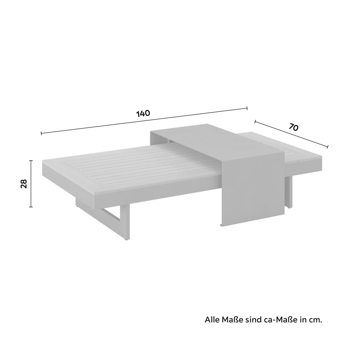 Loungegarnitur Sabrina Grau Metall/Outdoorstoff +Abdeckung - Dunkelgrau/Naturfarben, MODERN, Kunststoff/Textil (232/79/78cm) - Bessagi Garden