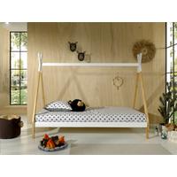 Hausbett "Tipi", weiß/kieferfarben - Weiß/Kieferfarben, MODERN, Holz (90/200cm) - MID.YOU