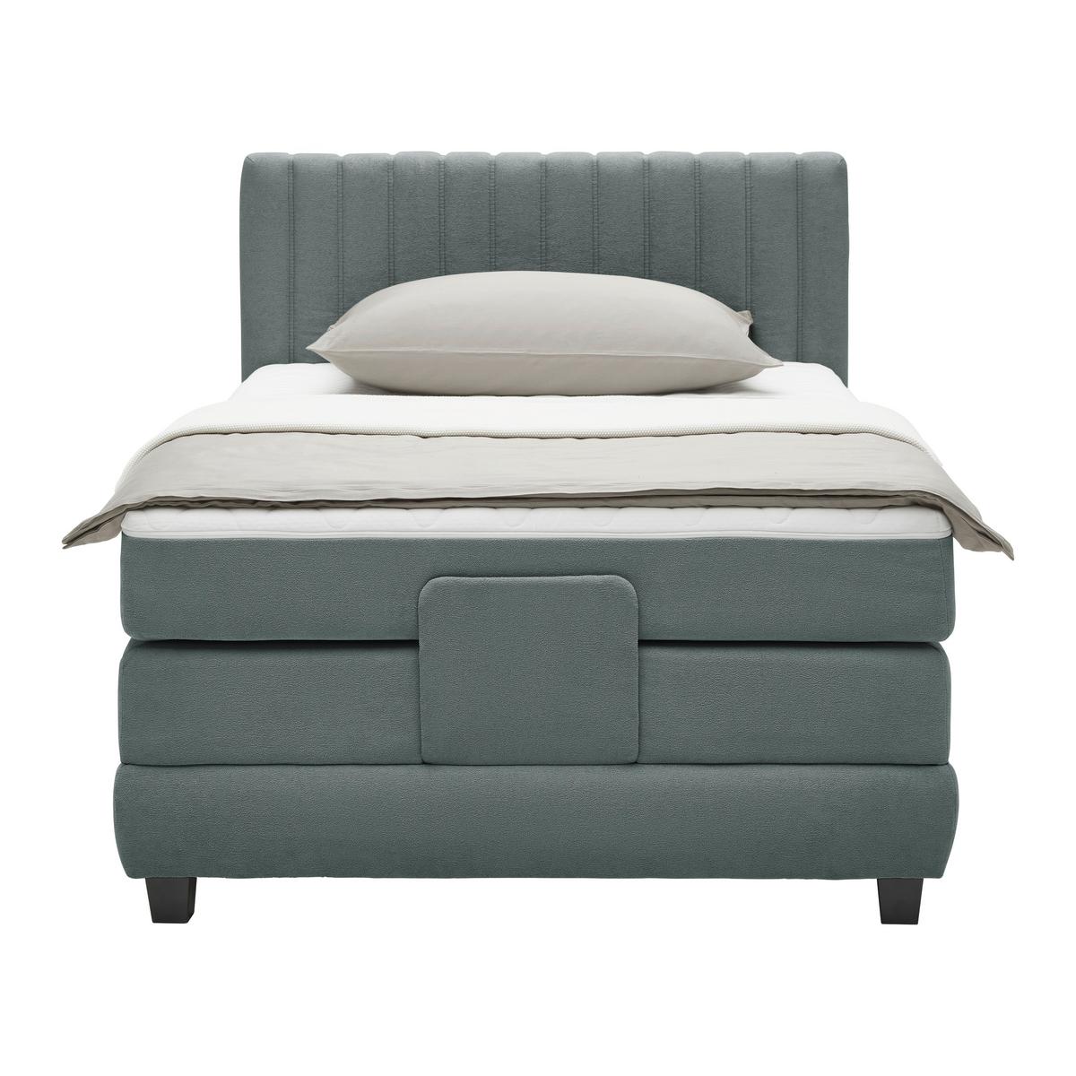 Boxspringbett Dixon Anthrazit ca. 120x200cm - Anthrazit/Schwarz, KONVENTIONELL, Holz/Holzwerkstoff (120/200cm) - Premium Living