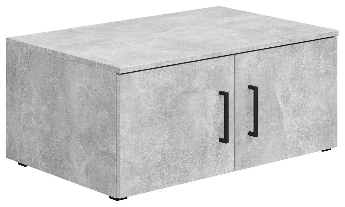 Aufsatzschrank Multistauraum Betonoptik - Schwarz/Grau, MODERN, Holzwerkstoff/Kunststoff (80/35/52cm) - Mömax