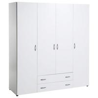 Ruhásszekrény Base 4 - tölgyfa színű/alumíniumszínű, Konventionell, műanyag/faalapú anyag (161/176/51cm) - P & B