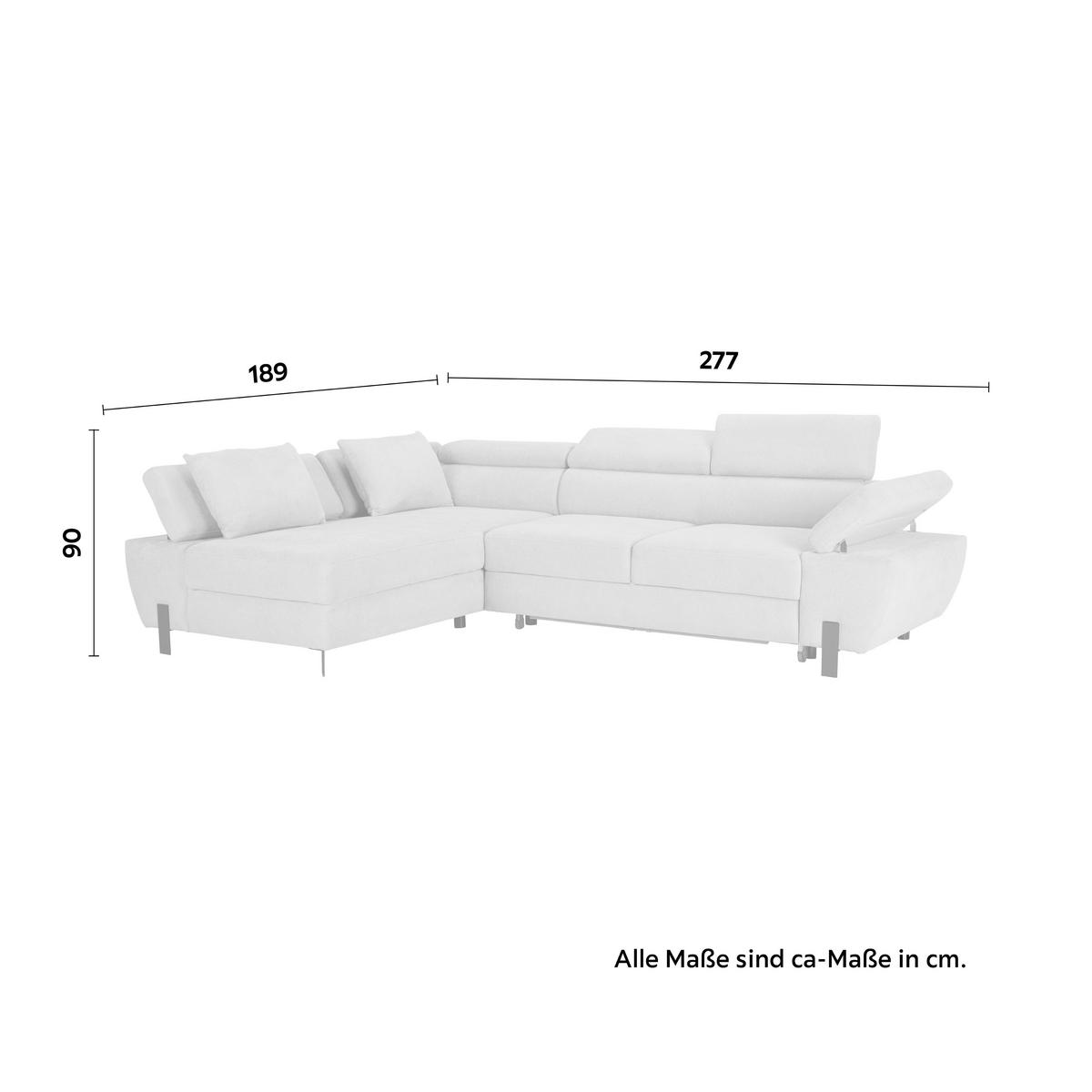 Kutna Garnitura Molina Mini - svijetlo siva/crna, Moderno, drvni materijal/drvo (189/277cm) - Mömax