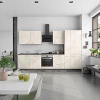 Küchenblock Riva High m. Geräten Weiß - Schieferfarben/Edelstahlfarben, MODERN, Holzwerkstoff/Metall (330cm) - Nobilia