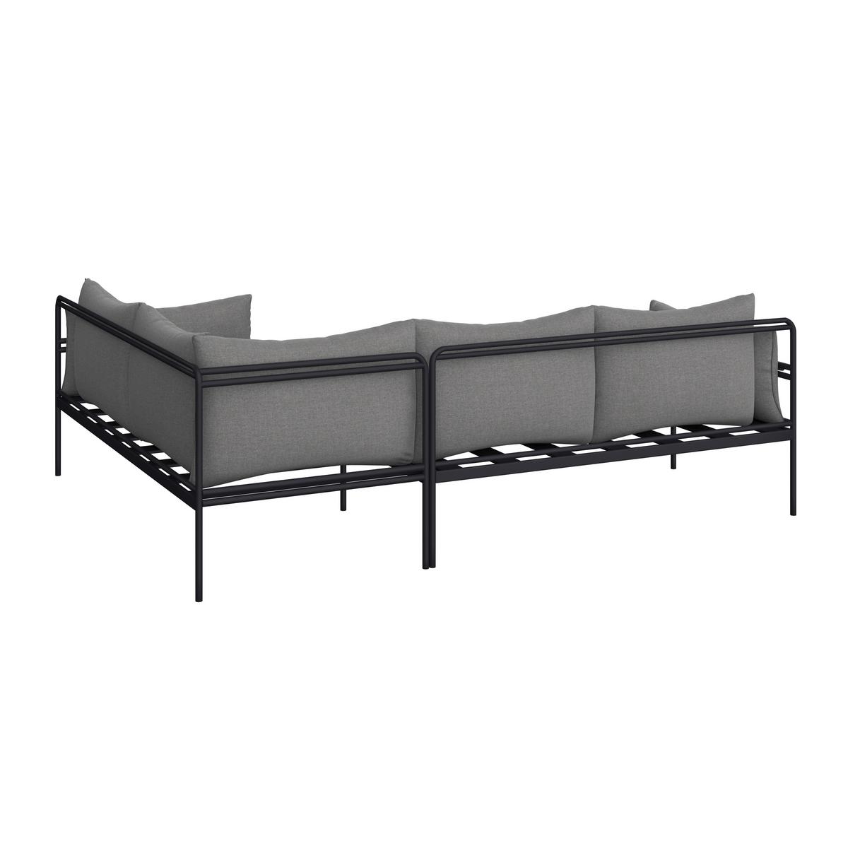 Garnitură grădină Anny - antracit/gri, Modern, sticlă/metal (218/69/76cm) - Bessagi Garden