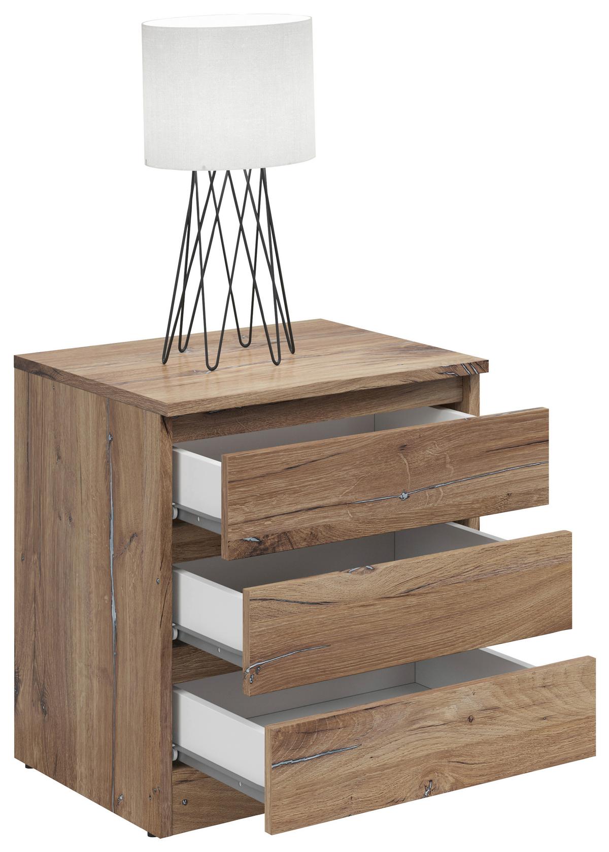 NOPTIERA SATURN - culoare lemn stejar/stejar închis la culoare, Konventionell, material pe bază de lemn (45/52/42cm)