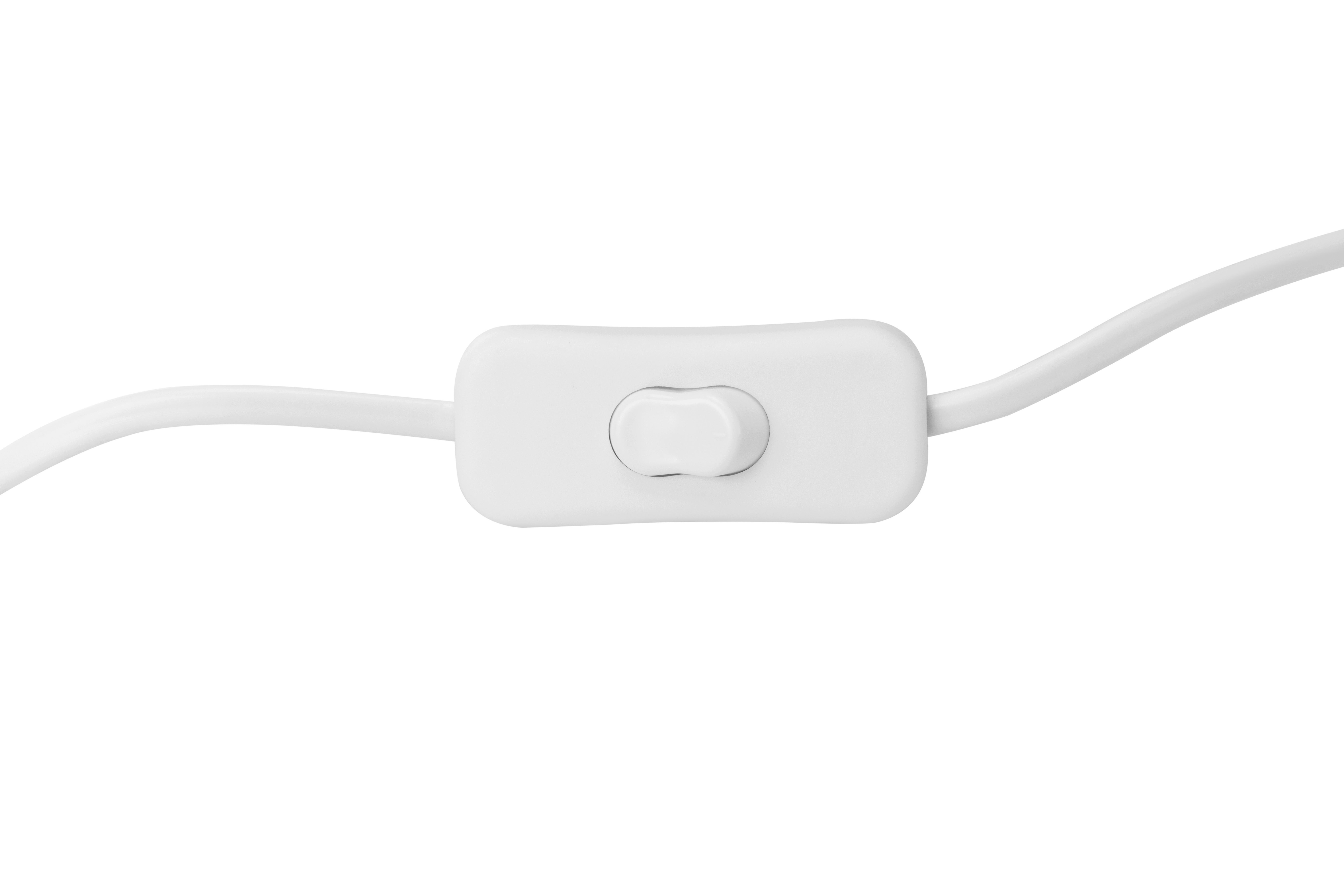 BORDSLAMPA WITE - vit, Modern, metall/textil (15/15/15cm) - Mömax