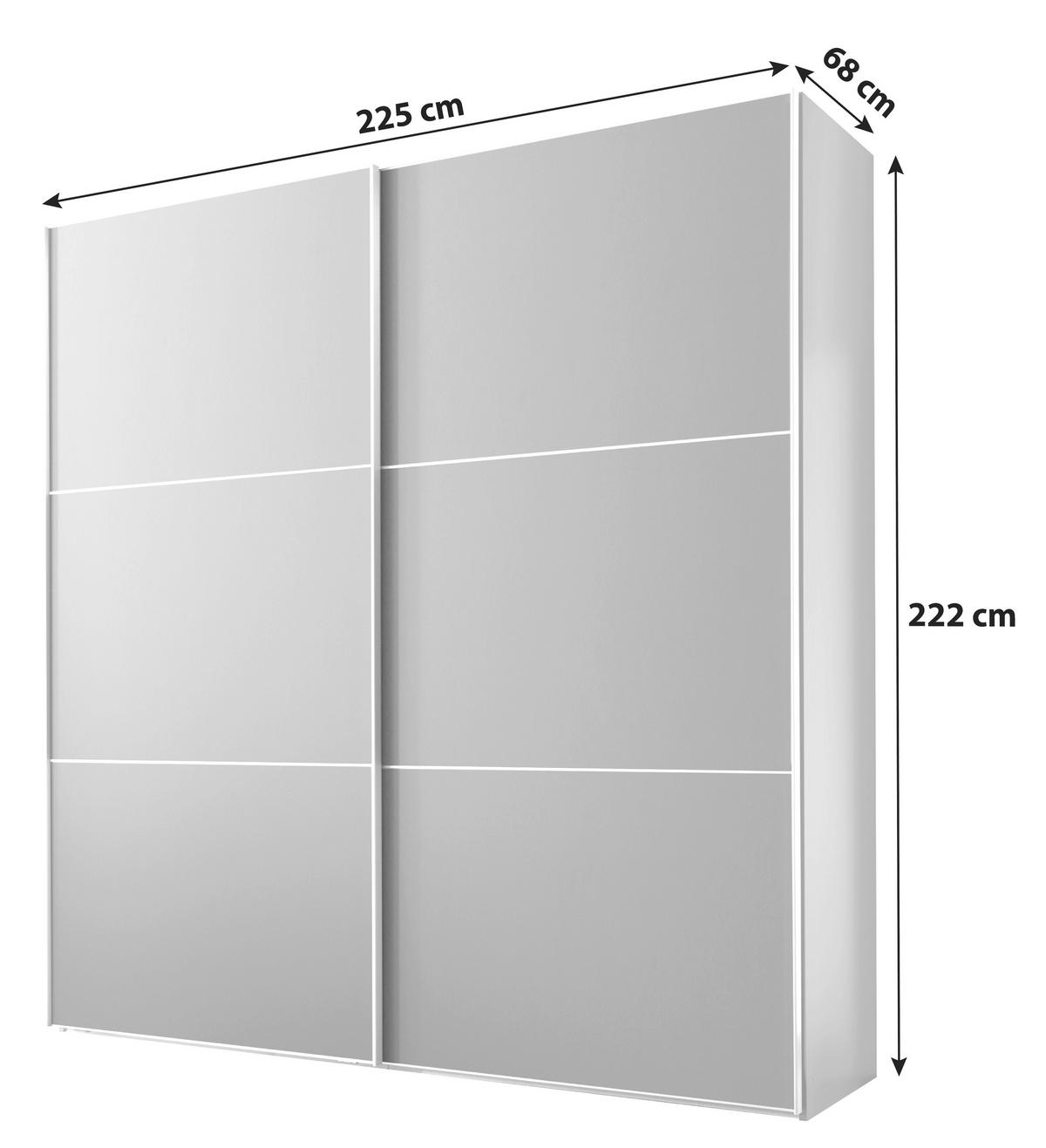 Ormar S Kliznim Vratima Includo - bijela/antracit, Moderno, drvni materijal/metal (225/222/68cm) - Premium Living