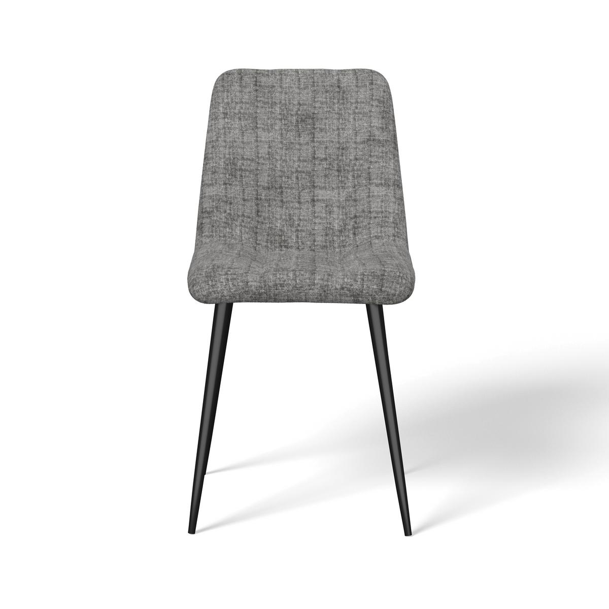 Stuhl Mino Hellgrau Webstoff Gepolstert - Hellgrau/Schwarz, MODERN, Holz/Textil (46/88/54cm) - Bessagi Home