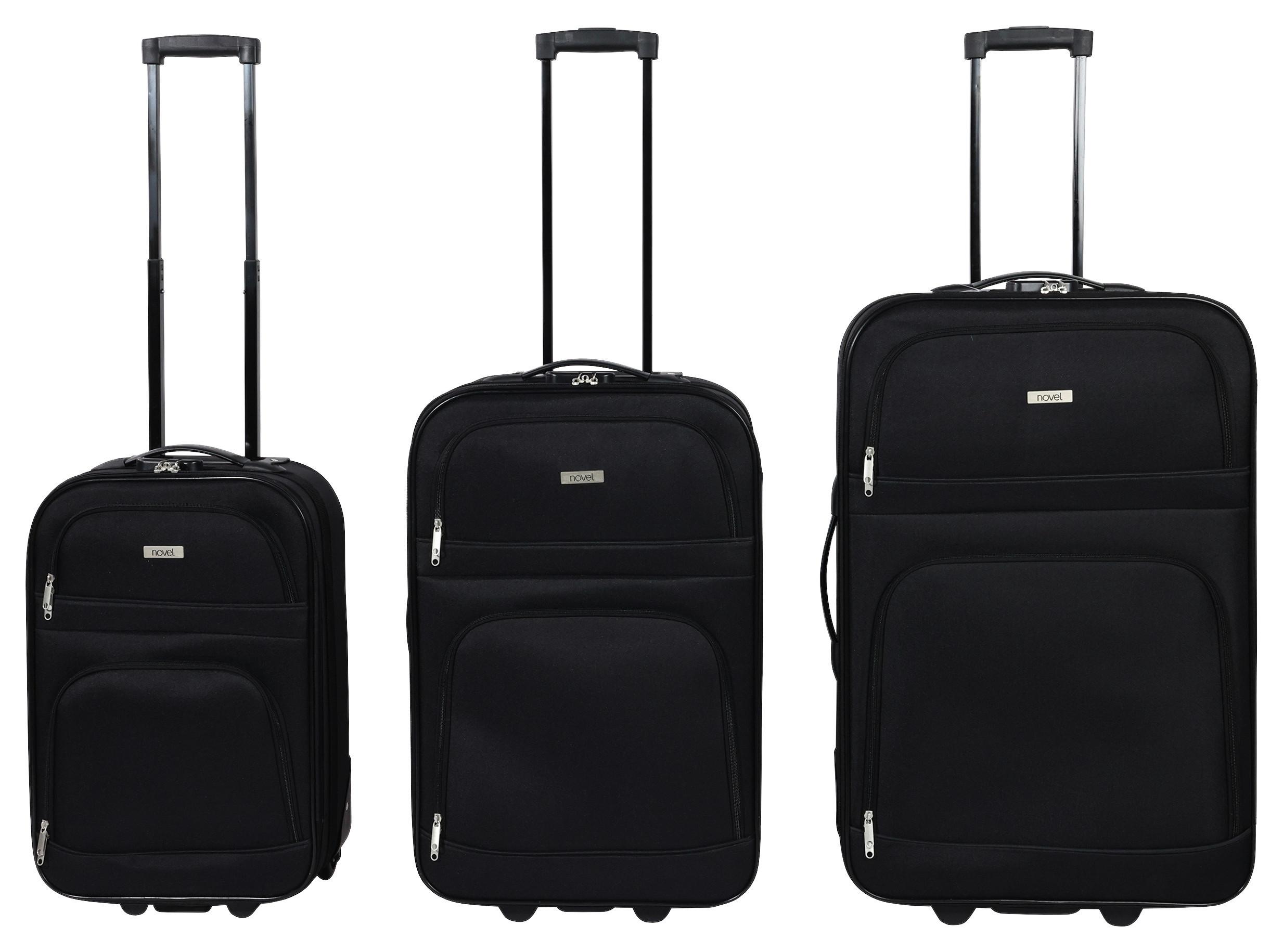 ZESTAW WALIZEK PODRÓŻNYCH PARIS - czarny, tworzywo sztuczne/metal - Novel