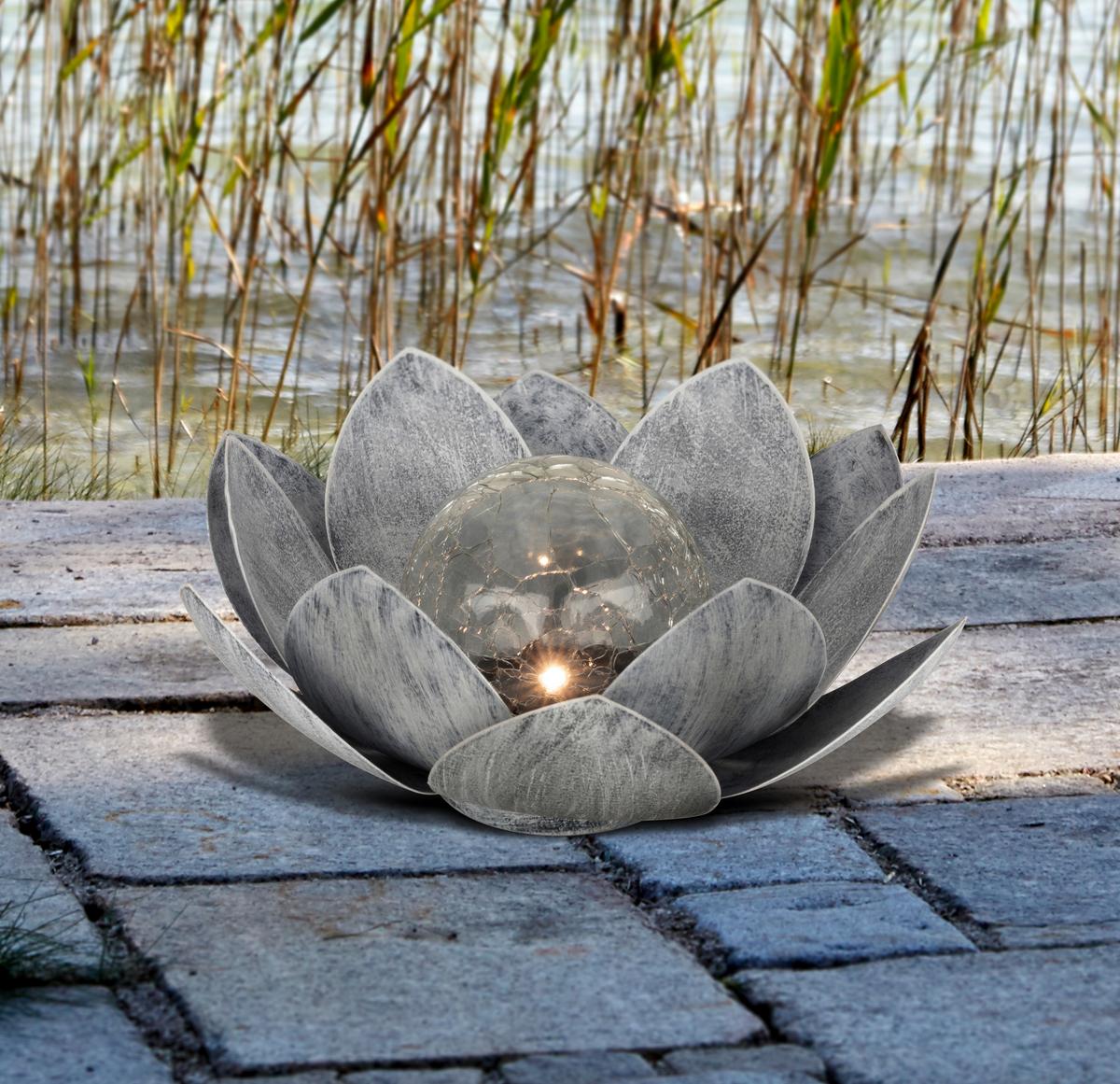 LAMPA SOLARNA HONOLULU - niebieski, Basics, metal/szkło (25/10cm) - Ambia Garden