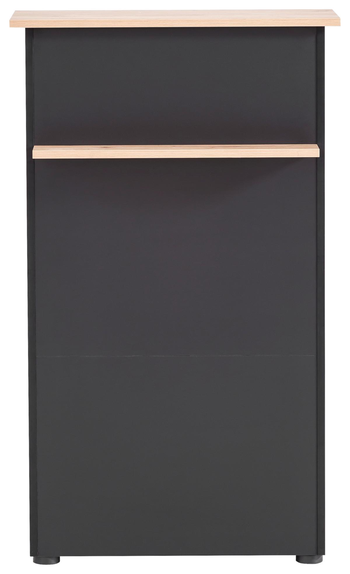 Stehpult Empfangstresen 660 Schwarz/Eiche Artisan - Schwarz/Eiche Artisan, MODERN, Holzwerkstoff (65,8/110,5/44cm) - MID.YOU